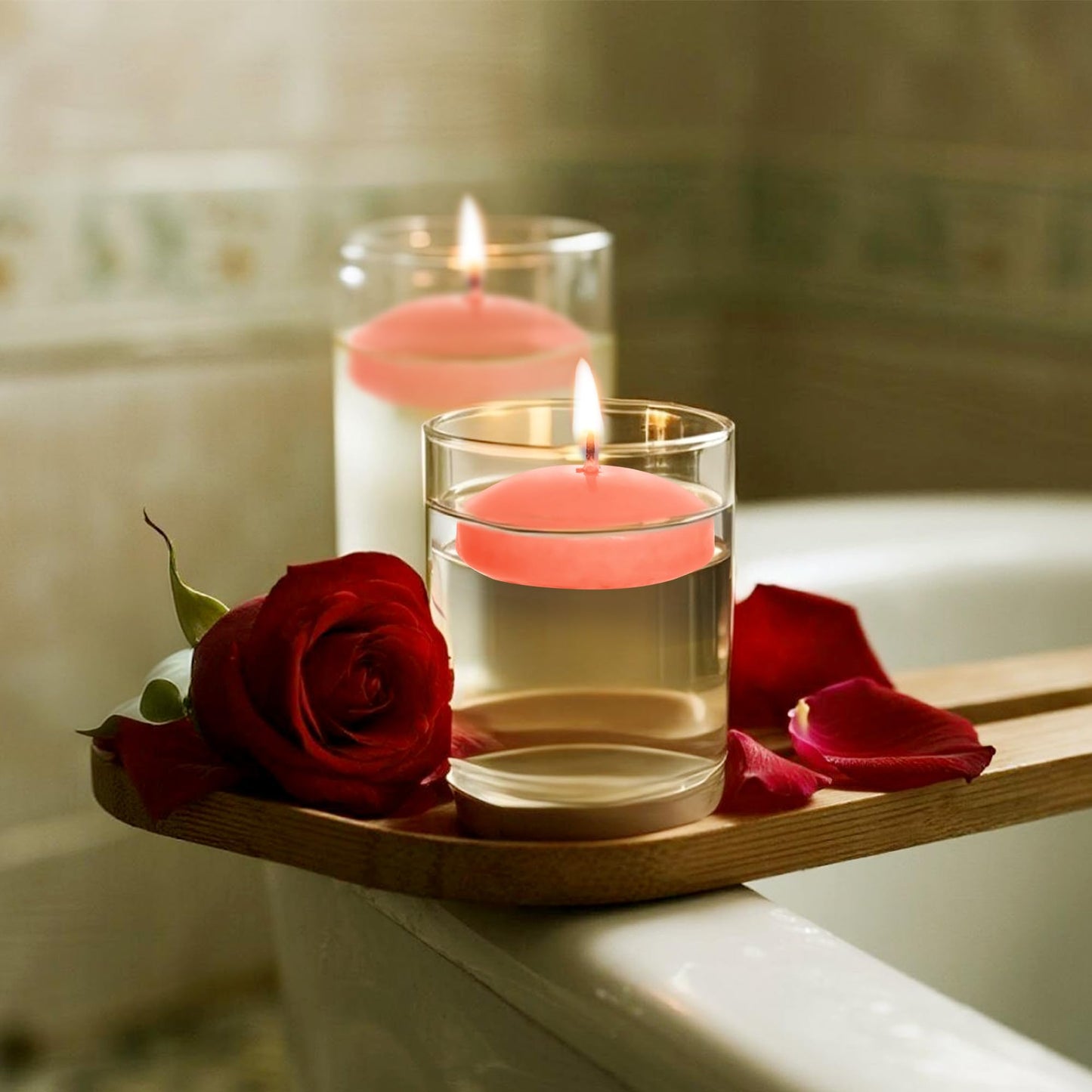 Floating Candles Centerpieces - 20 Pack 2 Inch Floating Candles for Centerpieces, Nice for Halloween, Christmas, Thanksgiving, New Year & More - Good for Home Decor & Centerpieces (Orange)