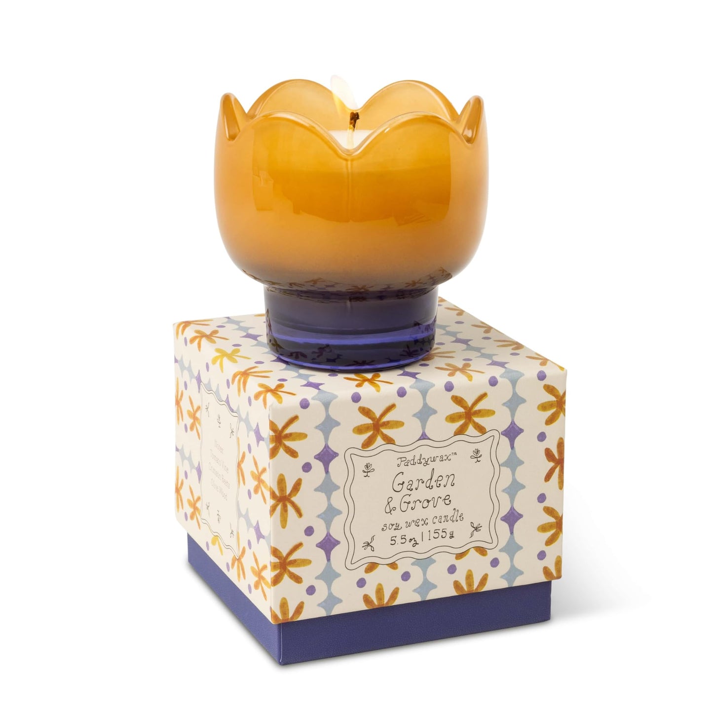 Paddywax Tulip Candle Collection Scented Soy Wax in Milky Glass Vessel, Home Décor Candle for Living Room, Bedroom & Office, Reusable Holder, 5.5 oz, Garden & Grove