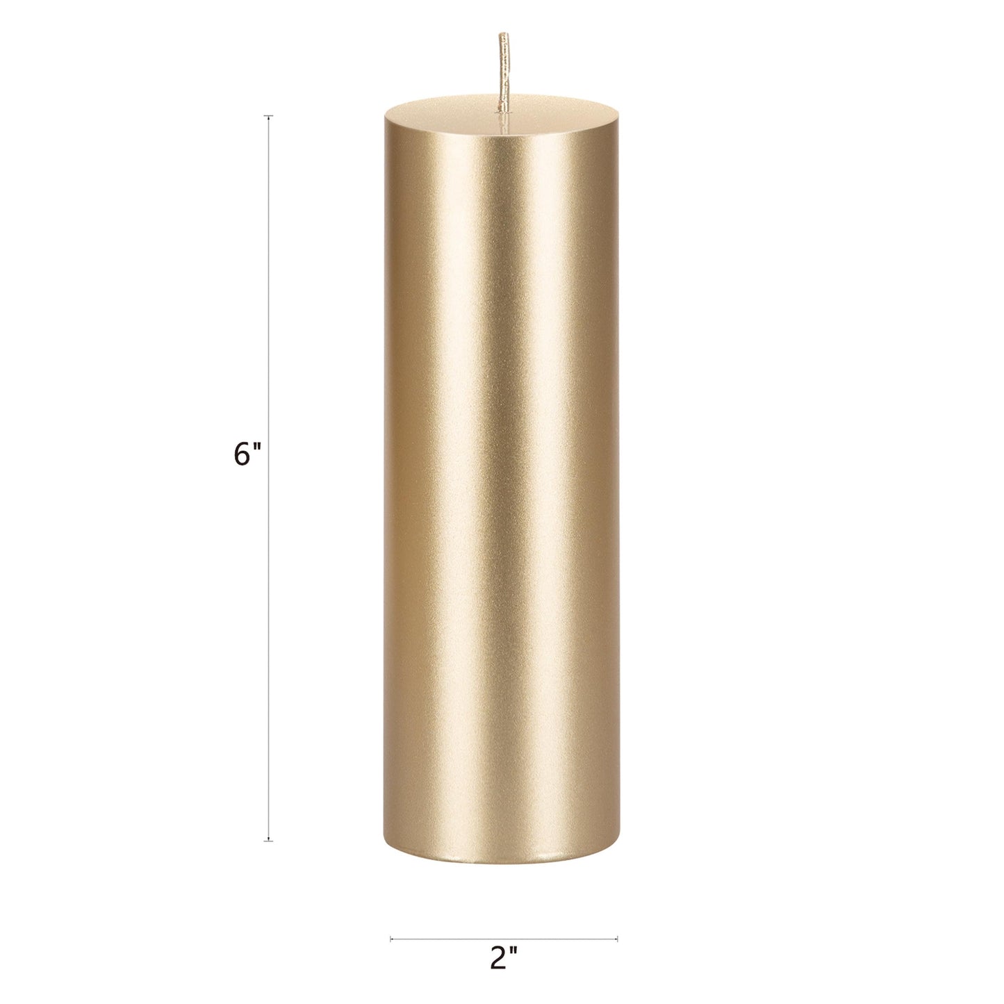 Mega Candles 3 pcs Unscented Solid Gold Pillar Candles, Hand Poured Premium Wax Candle 2 Inch x 6 Inch, Home Décor, Spas, Weddings, Occasions, Party, Centerpieces, Holidays, Vigils, Prayers