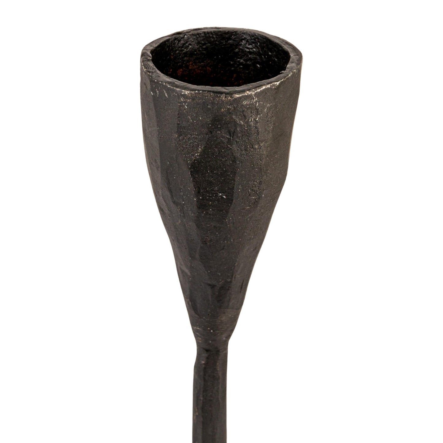 Creative Co-Op 16" H Hand-Forged Cast Metal Footed Taper Holder, Black
