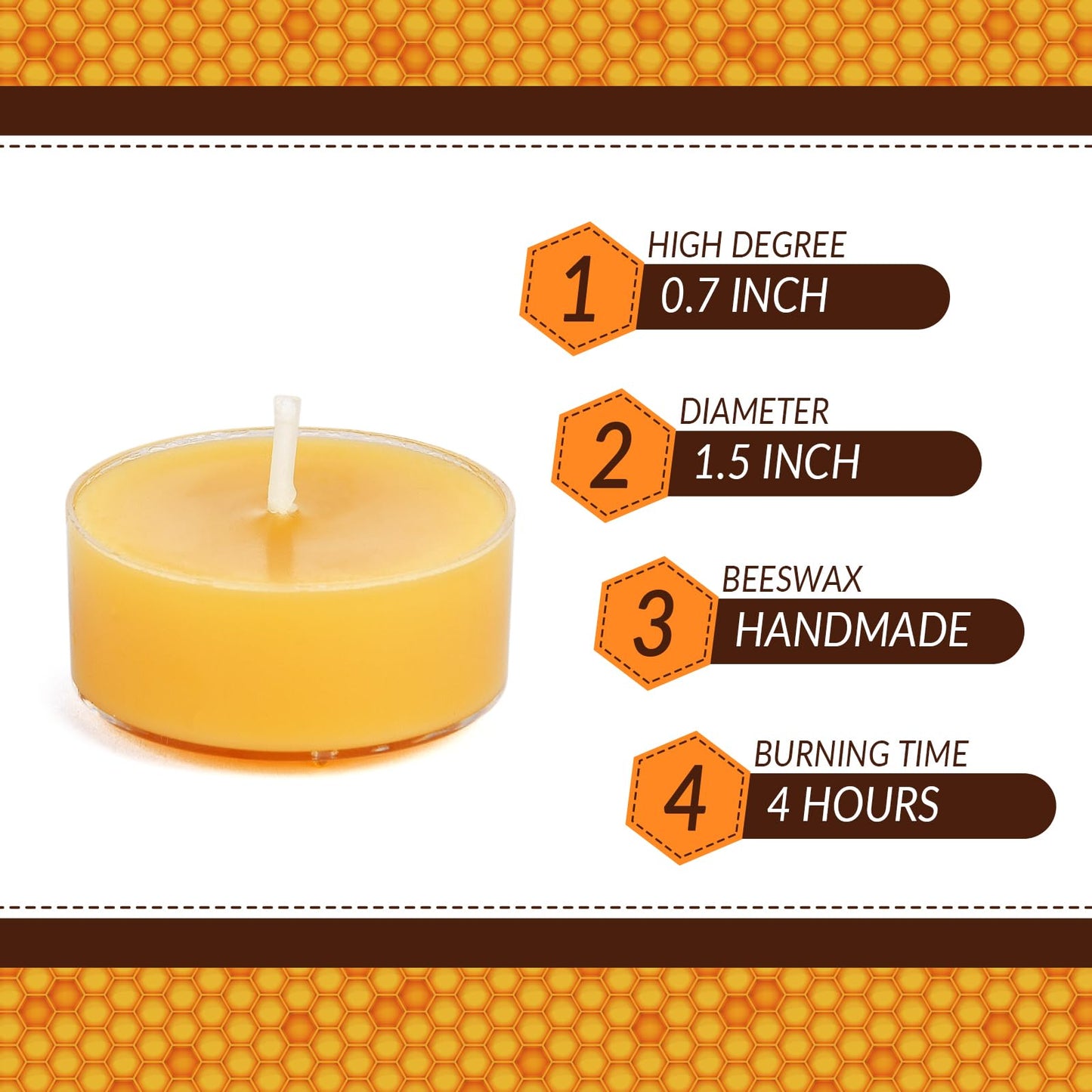 DEYBBY Natural Beeswax Tea Candles 90 Pack, Unscented Pure OrganicBeeswax Tealight Candles Bulk,4-5 Hours Small Tealights in Clear Cup for Home Decoration Emergency Bath Relaxation