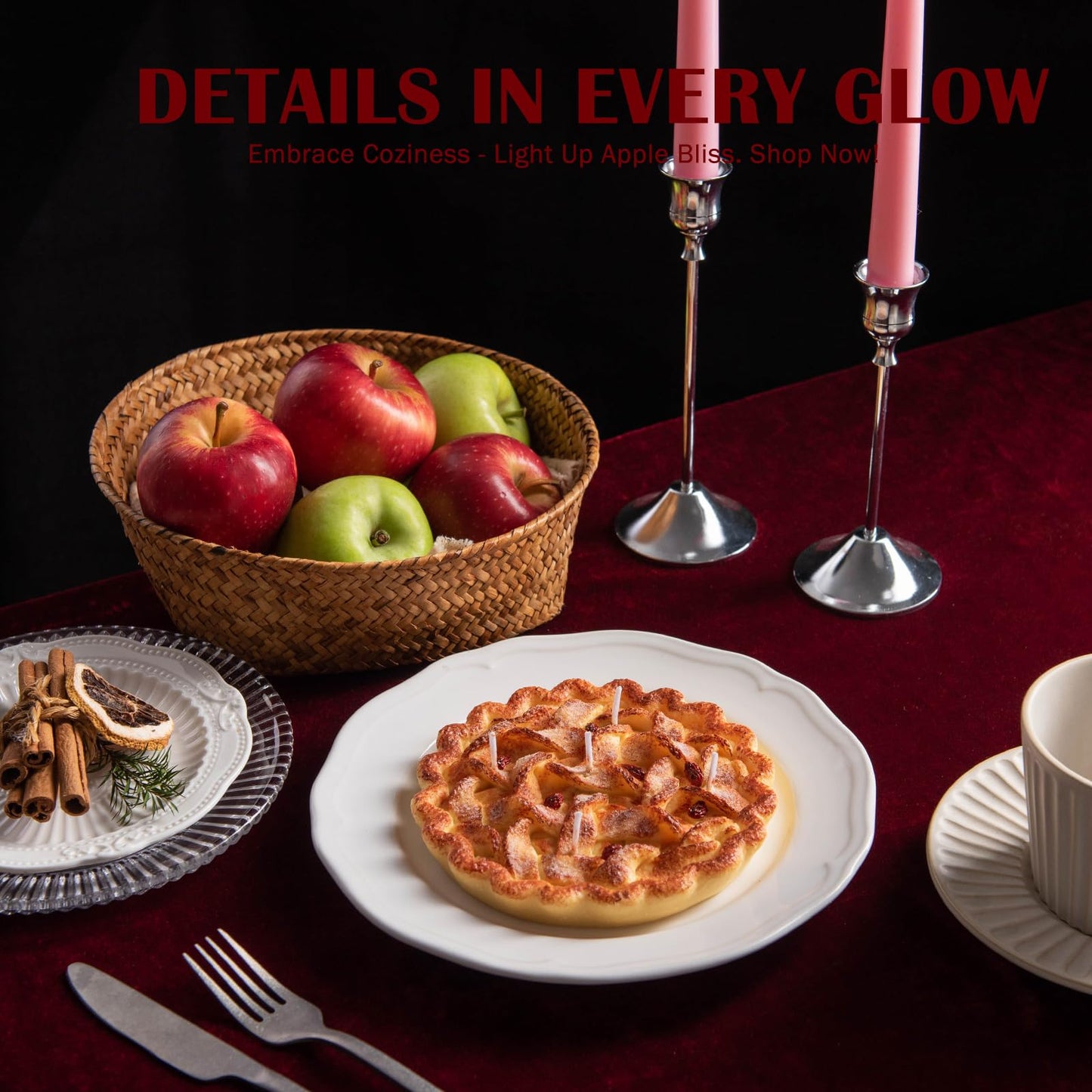 Apple Pie Realistic Food Scented Vegetable Wax Candle