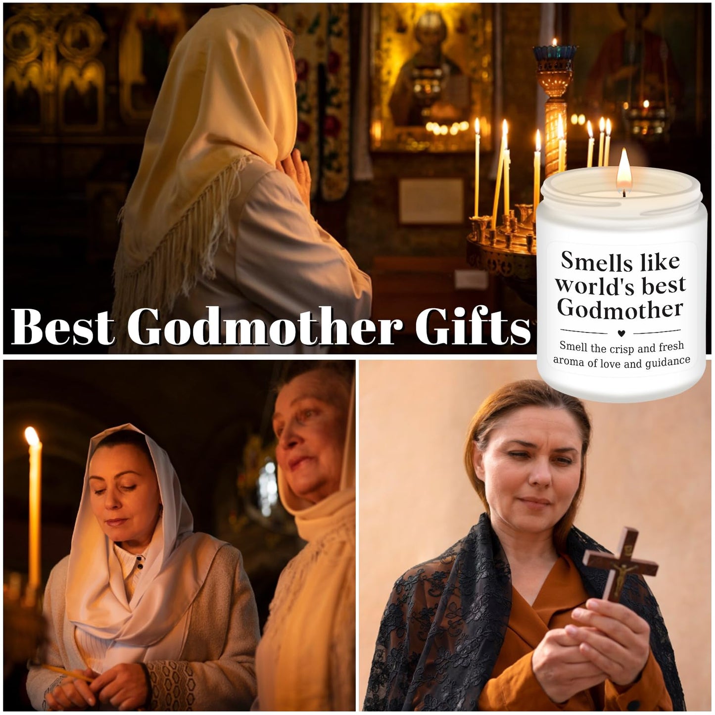 Homsolver Godmother Gifts from Godchild, Godmother Proposal Gift,Mothers Day Birthday Christmas Gift for Godmother's, Godmother's Scented Candles
