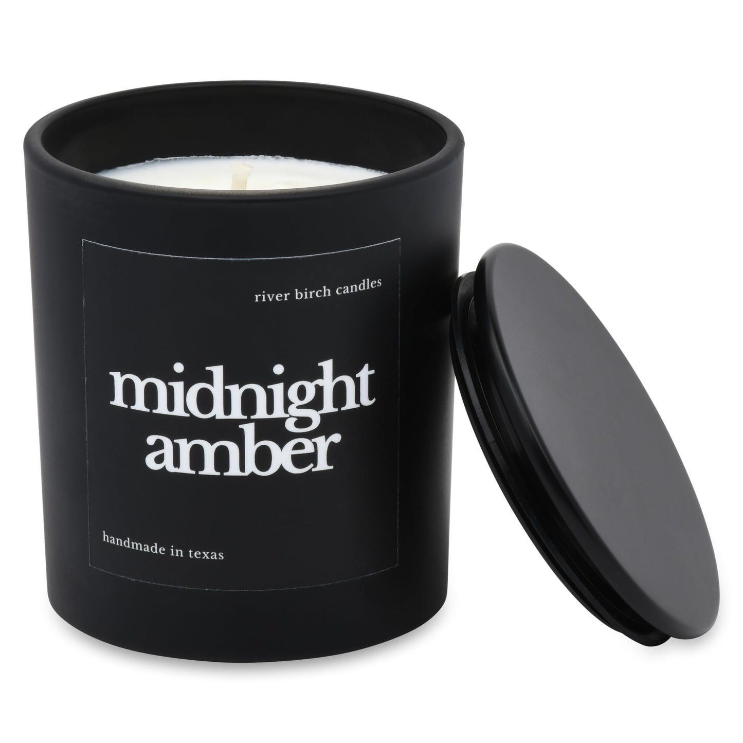 River Birch Candles Midnight Amber Scented Candle | Premium, All-Natural, Non-Toxic, Soy Wax | 10oz 50 Hr Burn Time | Cozy Relaxing Gifts for Home