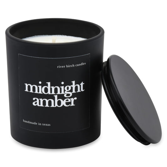 River Birch Candles Midnight Amber Scented Candle | Premium, All-Natural, Non-Toxic, Soy Wax | 10oz 50 Hr Burn Time | Cozy Relaxing Gifts for Home