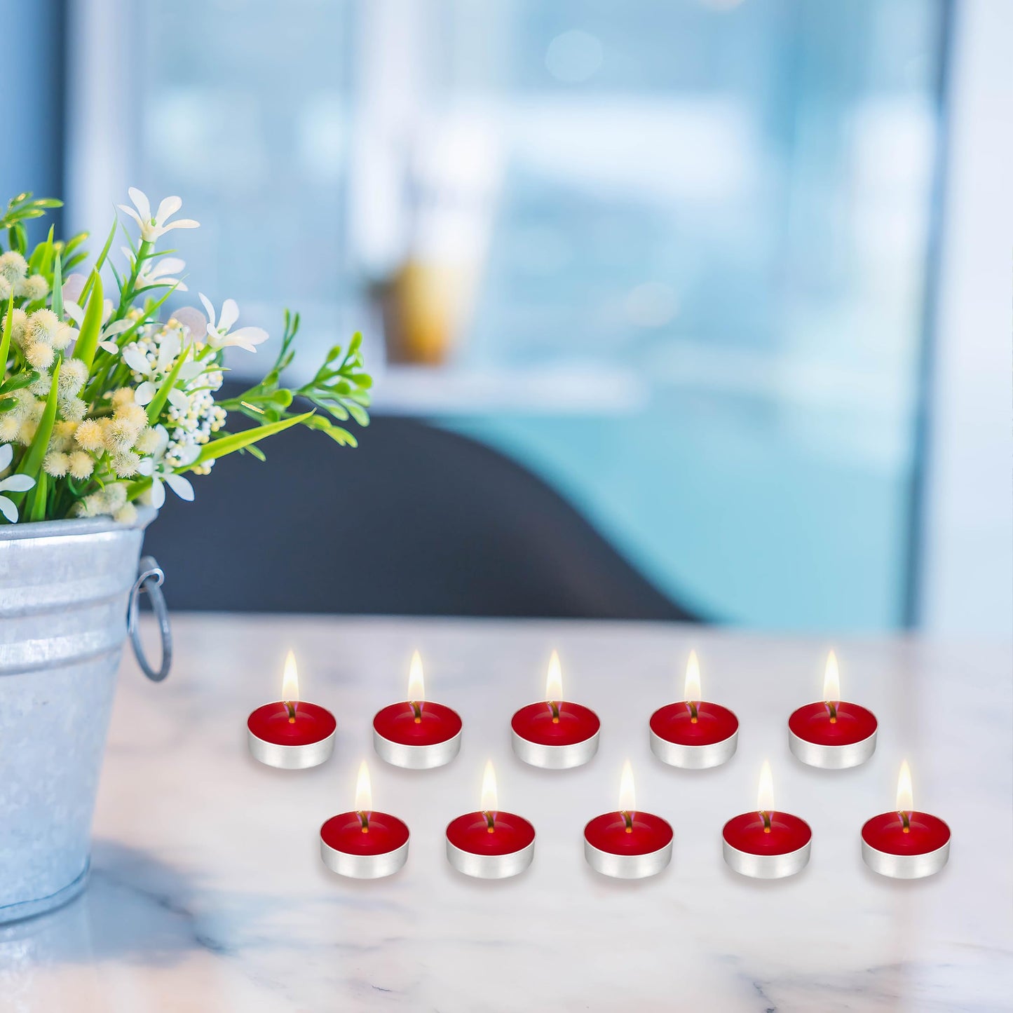 Mega Candles 100 pcs Unscented Red Tea Lights Candles, Pressed Wax Candle 3.5 Hour Burn Time, Home Décor, Wedding Receptions, Occasions, Festivities, Events, Meditations, Spa, Prayers, Vigil
