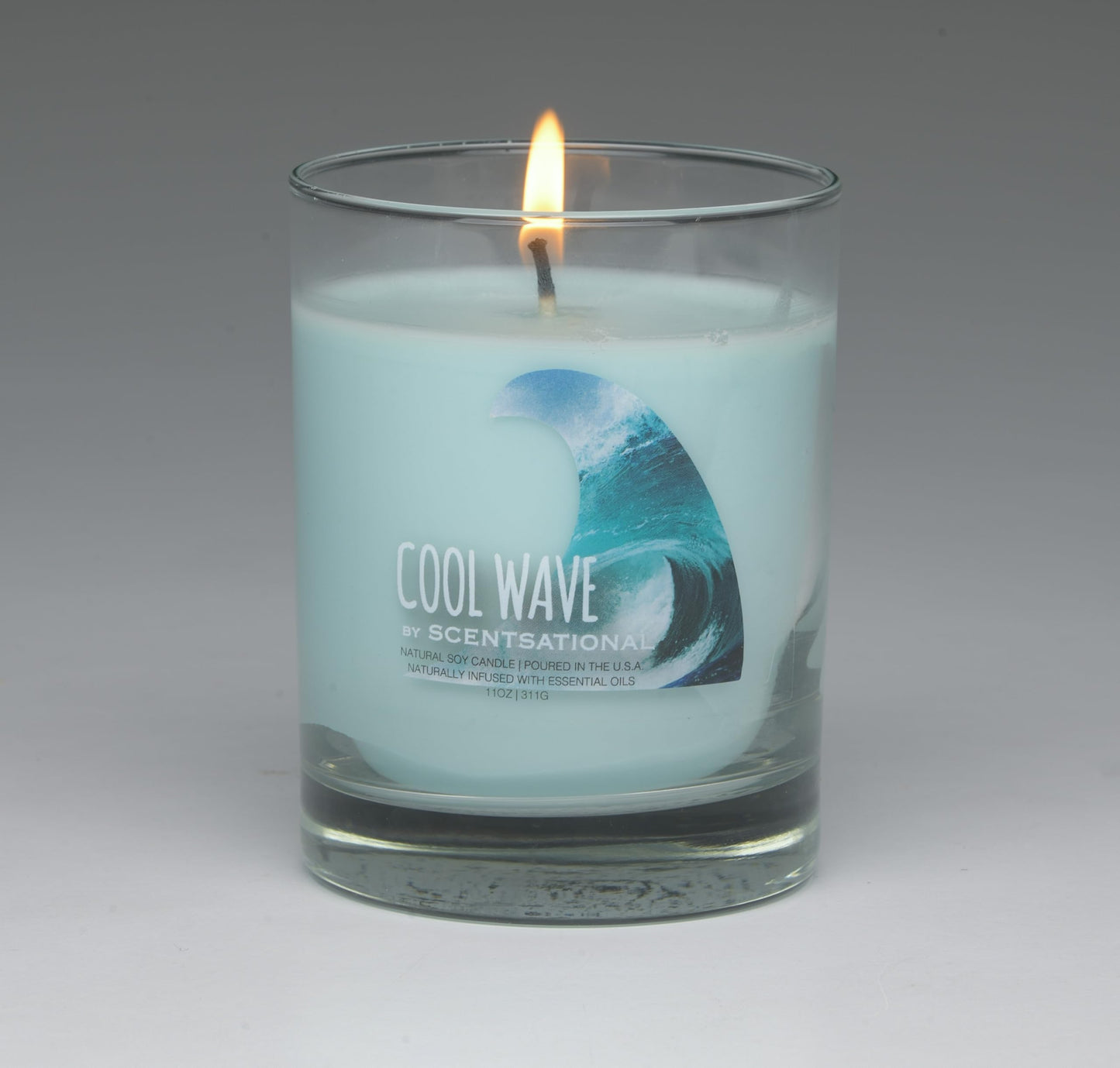 Scentsational Cool Wave Natural Candle, 11 oz Glass Jar, Essential Oil Infused, Gift Wrapped