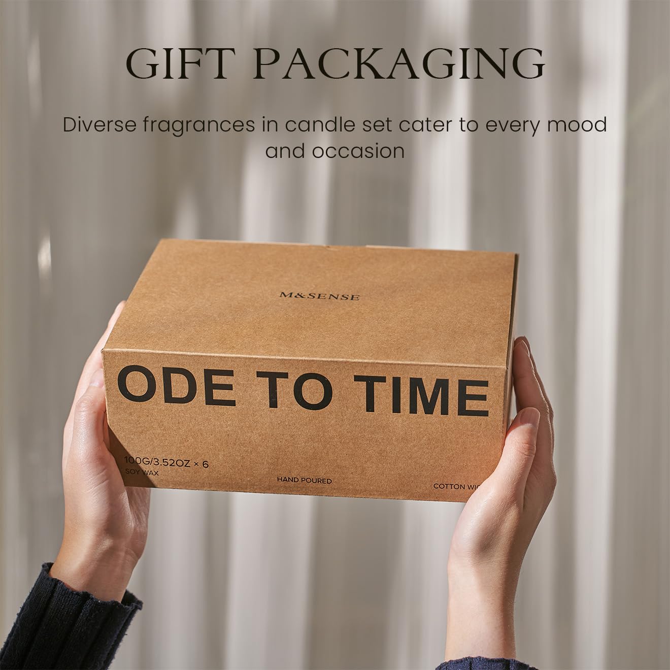 M&SENSE 6 Pack Candle Gift Set, Aromatherapy Scented Candle for Home Fragrance, Natural Soy Wax Candles for Stress Relief, Yoga, Long Lasting Small Jar Candle Gift Set for Birthday Housewarming