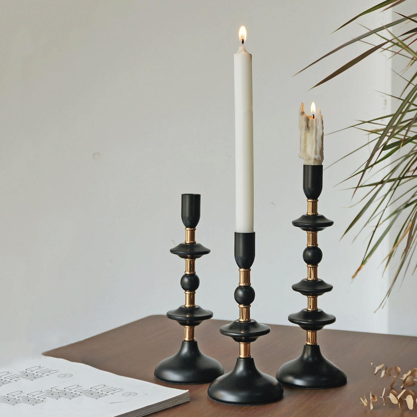YUHUAWF Candle Holderss Candlestick Iron Decorative Ornament Candle Pedestal Candle Holders ﻿for Dinner Room Table ﻿ Decorative Candlestick(Medium)