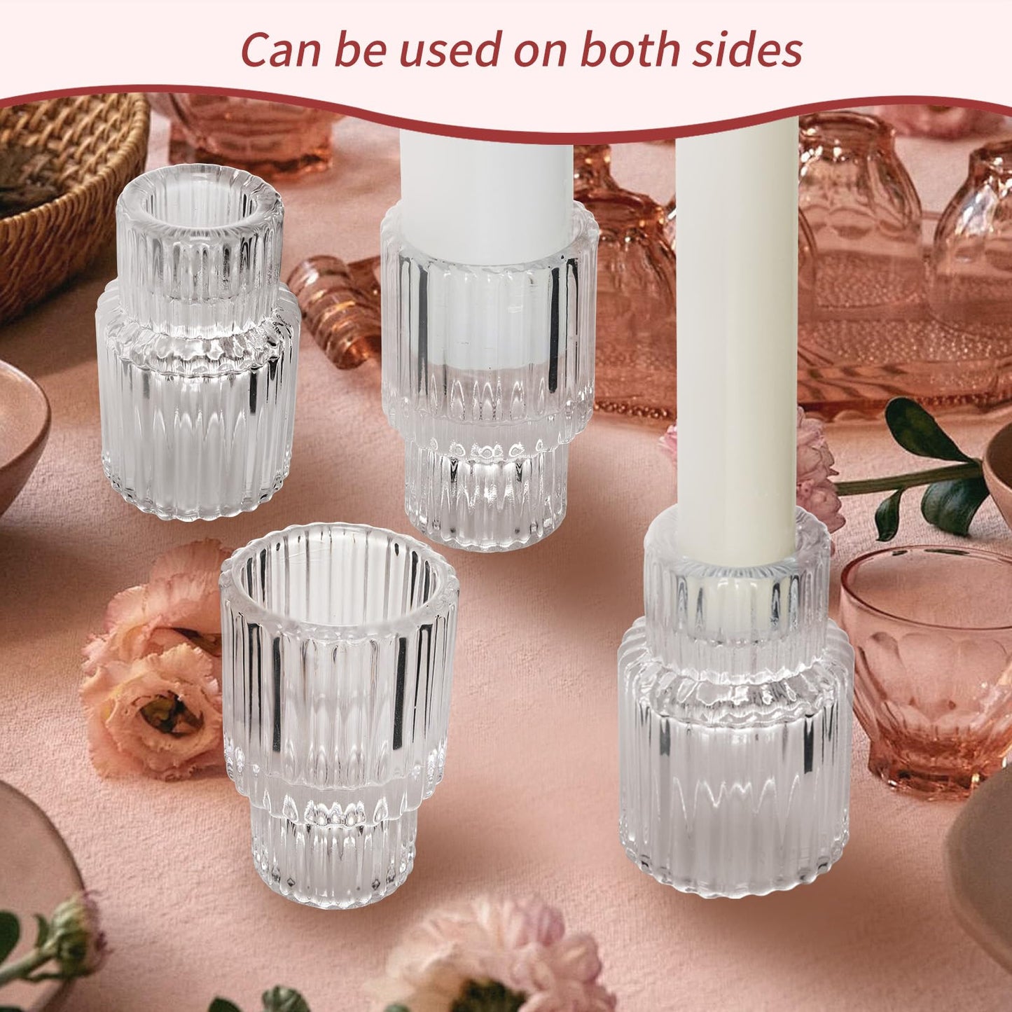 10-Pack Glass Candle Holders – Heat-Resistant Borosilicate Tealight & Votive Candle Holders for Wedding, Party, Home Decor – Clear Candle Jars with Smooth Rim (Set of 10, 2.75" Tall)