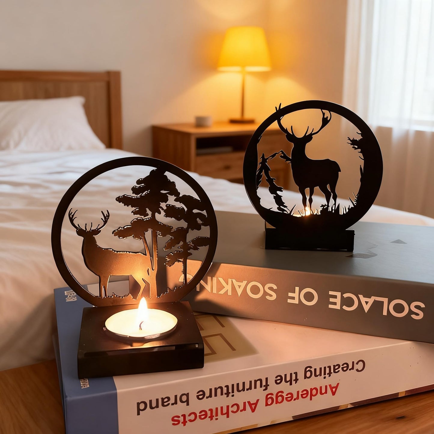Candle Holders Bulk for Holiday Decor Indoor Outdoor Decorations for Halloween Party Table Kitchen Fireplace Bookshelf Desk Table Seasonal Display