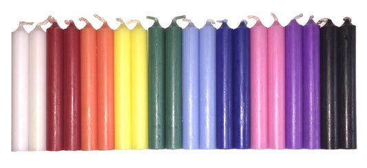 Biedermann & Sons Multicolor Chime Candles (Set of 20), Unscented Dripless Tapers, 4 Inch Tall 0.5 Inch Diameter, 2 Hour Burn, Colorful Sticks for Angel Chime Carousels and Chime Holders