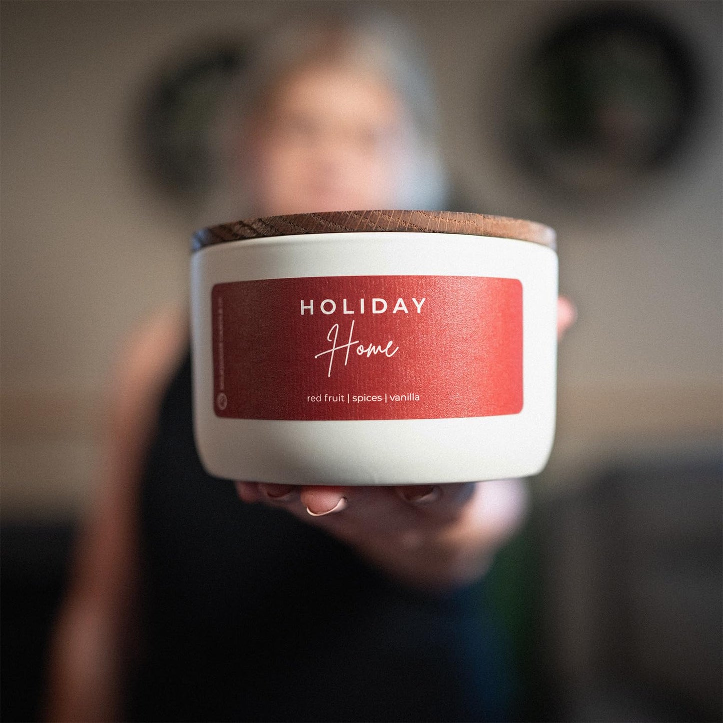 Milkhouse Candle Company Holiday Home Soy Candle - Red Fruit | Spices | Vanilla Scented - 10 oz Signature Statement Candle with Lid, 20+ Hour Burn Time, Made in the USA