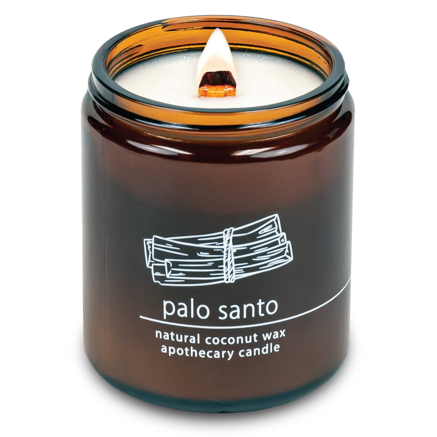 Hemlock Park Palo Santo Apothecary Hand-Poured Scented Candle | Crackling Wood Wick, Botanical Fragrance & Coconut Wax | Up to 60 Hour Burn Time | 8 oz