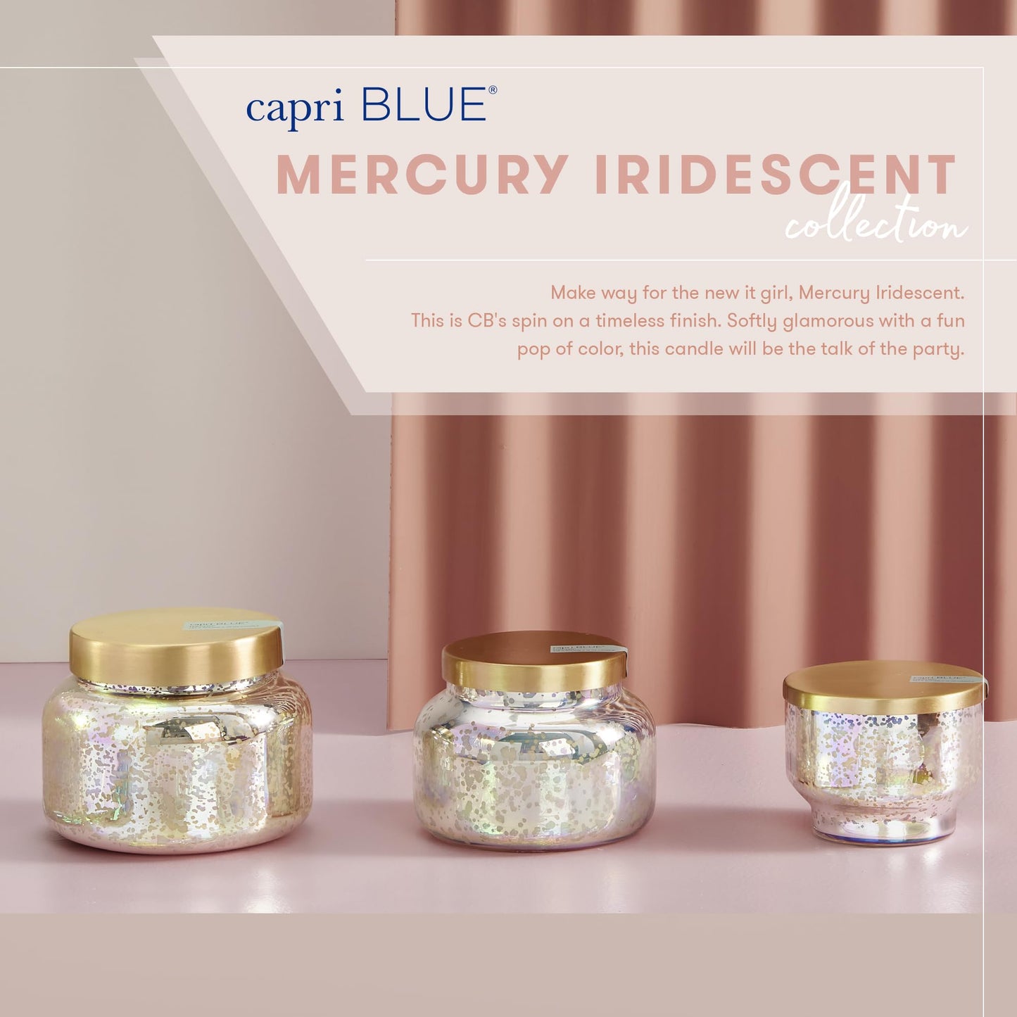 Capri Blue Havana Vanilla Scented Candles for Home - Mercury Iridescent Inverted Jar Candles - Housewarming Gifts for Women & Men - Long Burning Soy Wax Blend - Capri Blue Havana Vanilla (10 oz)