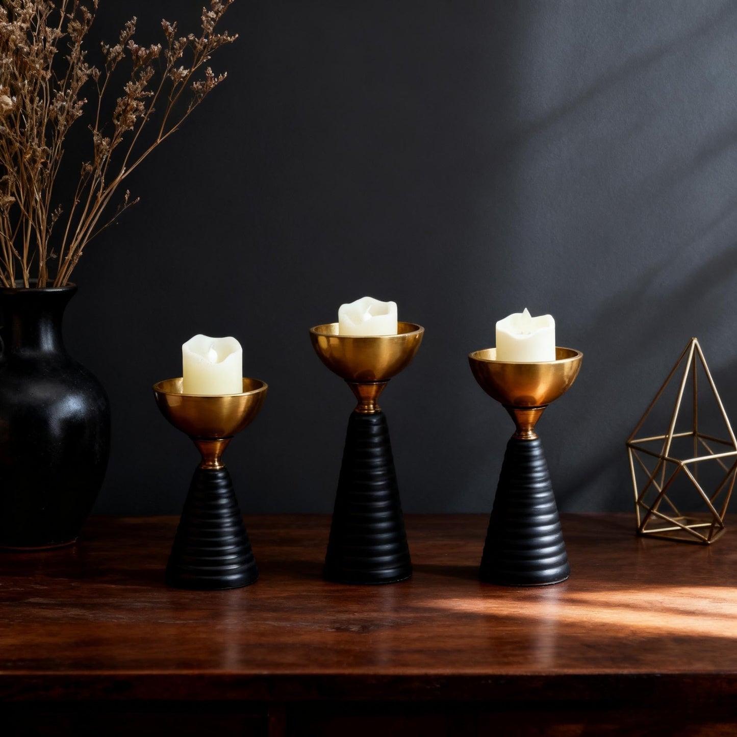 Set of 3 Tealight Candle Holder, Romantic Tea Light Holder Cup for Table Centerpieces, Christmas, Birthday Party, Home Decor