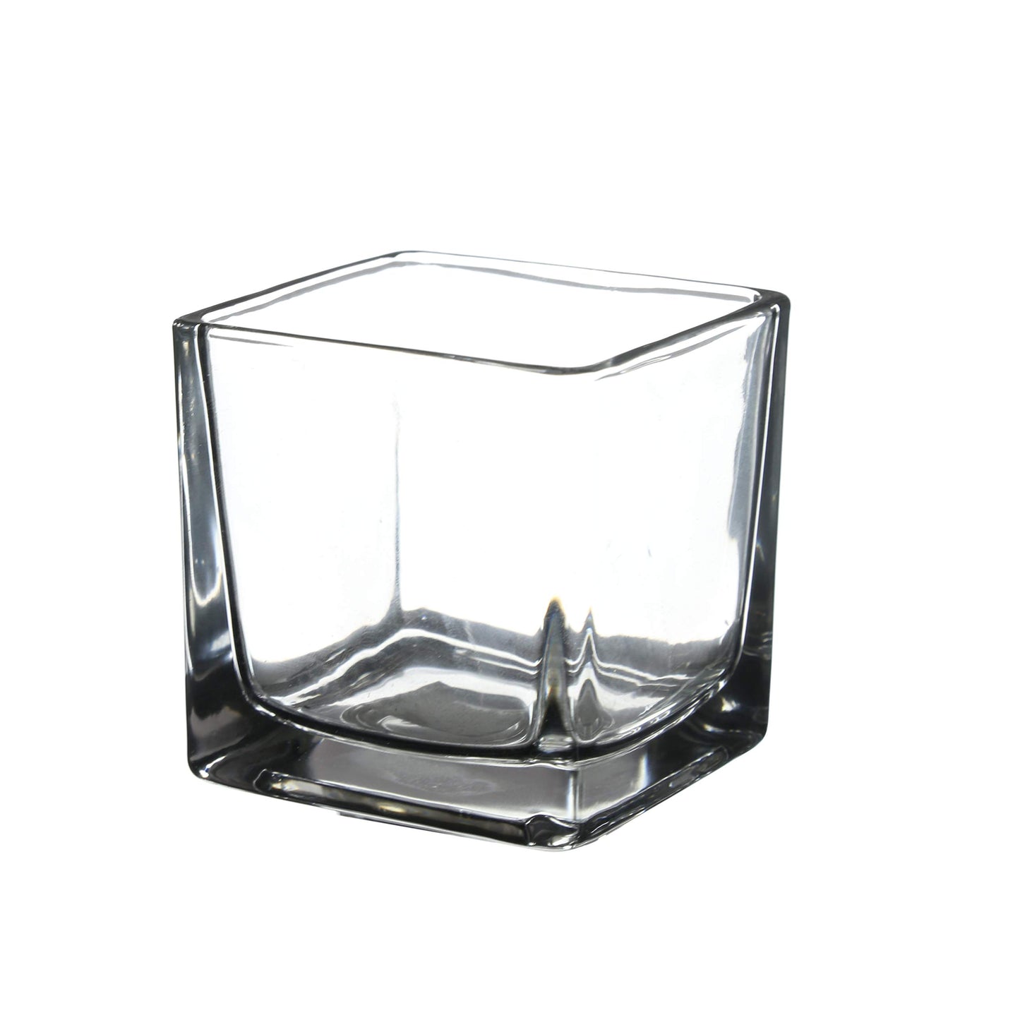 WGV 3 Inch Clear Square Cube Glass Votive Candle Holder Vase, Small Tiny Mercury Tea Light Terrarium Décor 3x3”, 1 Pc