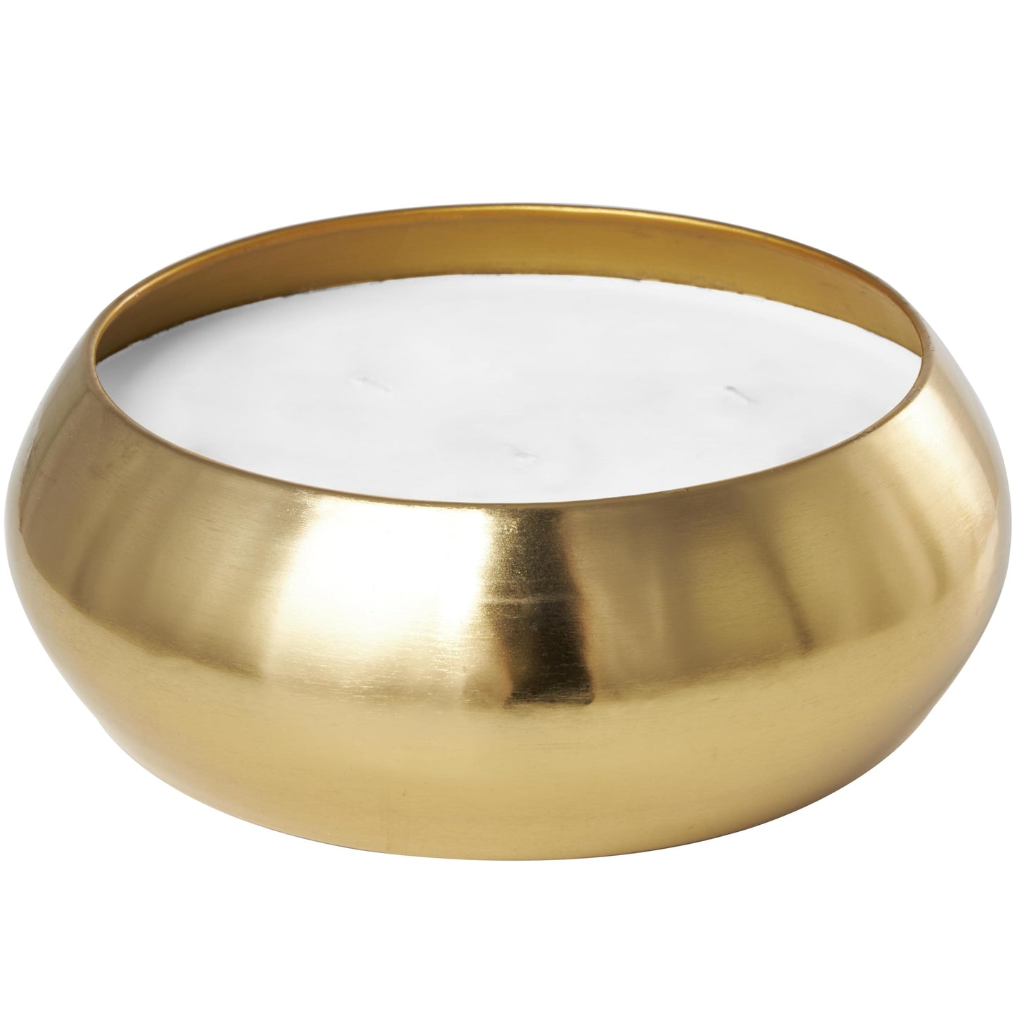 Deco 79 Metal Decorative Candle Jasmine Scented Wide 125 oz 5 Wick Aromatherapy Candle with White Wax, Wax Aromatherapy Candle 11" x 11" x 4", Gold