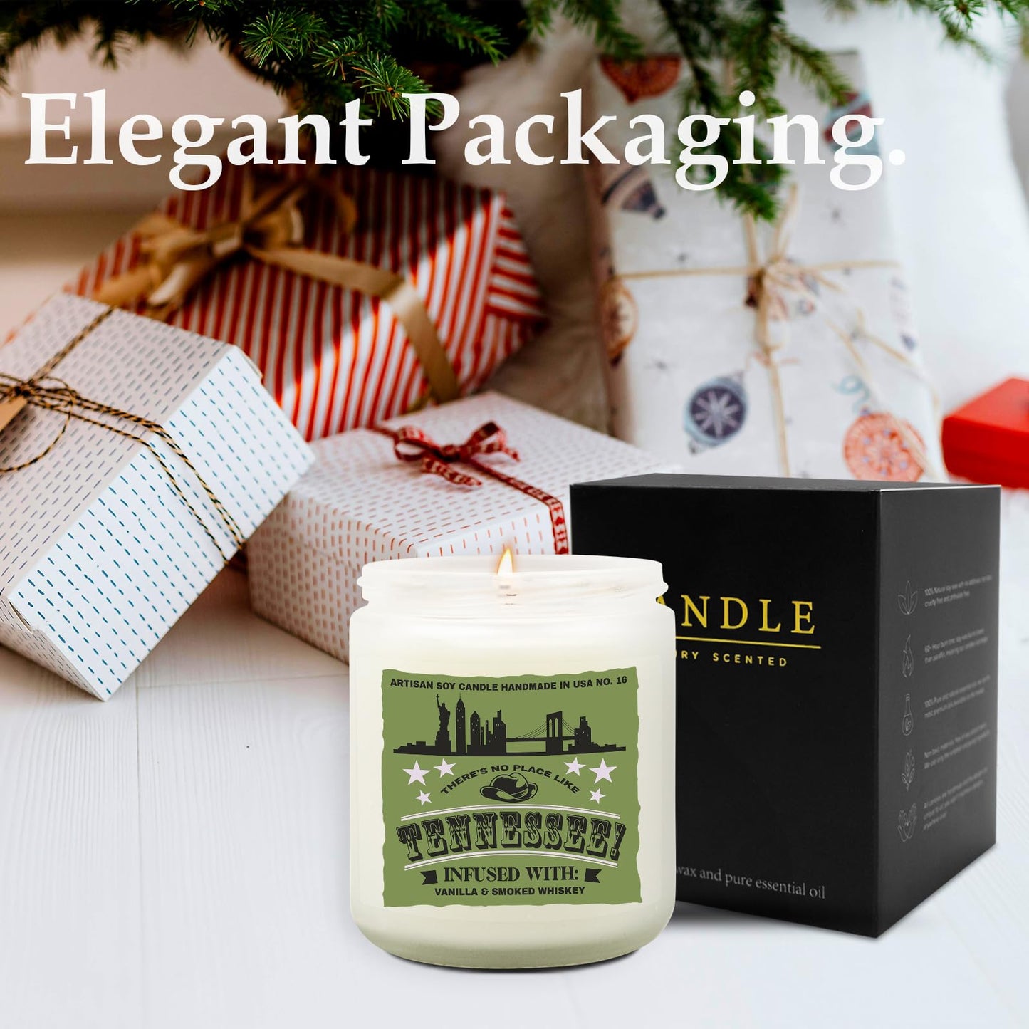 Goiicoln Tennessee Candle Gift, Tennessee Souvenirs Scented Candles for Home, Tennessees Decor, Tennessees State Gifts Personalized Candle, Best Friends Christmas Tennessee Gift, 60 Hours Burn