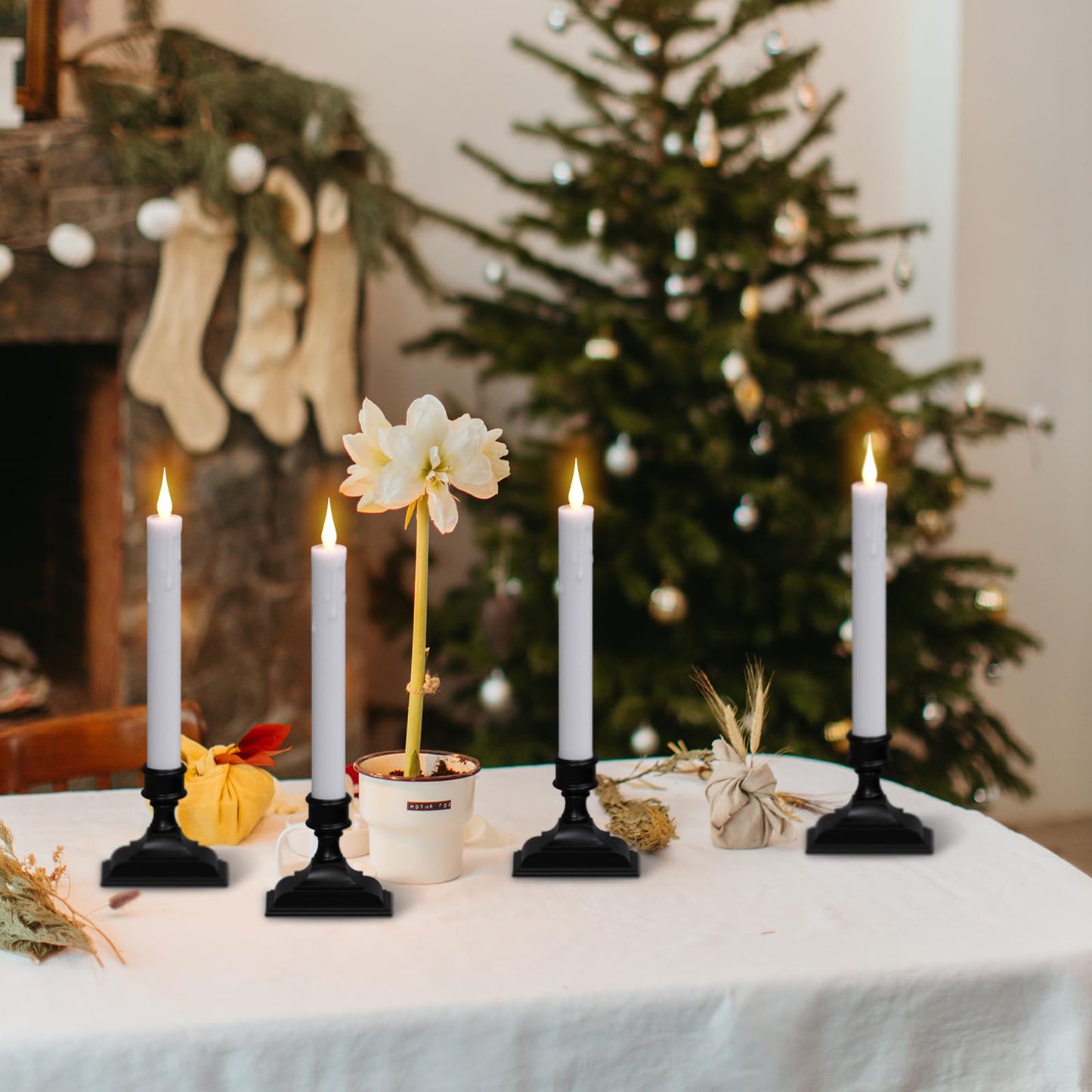 Wondise Flameless Window Candles with Timer & Remote, Battery Operated LED Flameless Flickering Holiday Candles with Removable Holder and Suction Cups for Christmas Thanksgiving Home Decoration