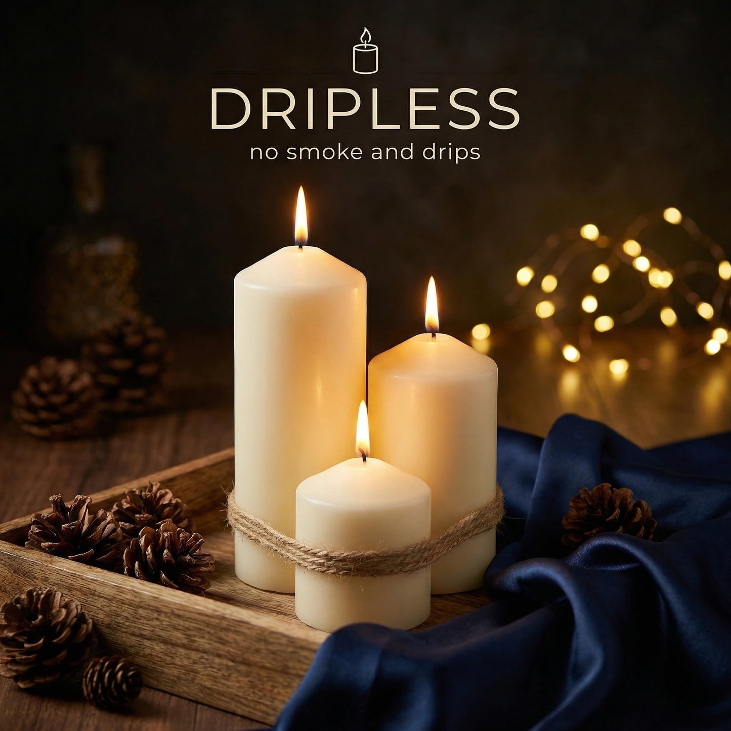12 Pcs Individually Wrapped Pillar Candles Bulk, 2x3 2x6 2x8 Inch, Unscented Dripless Smokeless, Hurricane Candles for Wedding Party, Spa, Home Decor (12 Ivory Pointed-tip, 2 x 3/6/8 Inch)