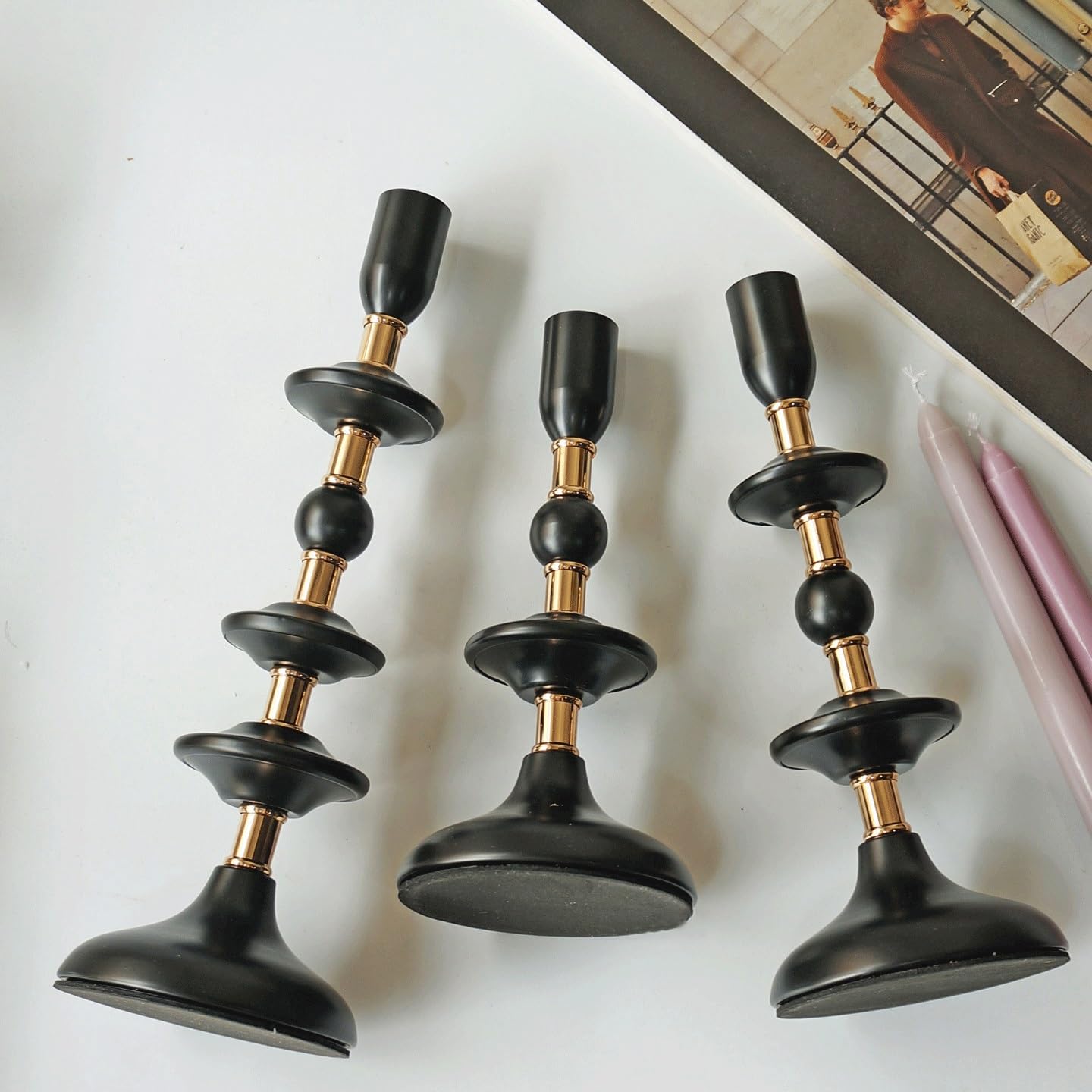 YUHUAWF Candle Holderss Candlestick Iron Decorative Ornament Candle Pedestal Candle Holders ﻿for Dinner Room Table ﻿ Decorative Candlestick(Medium)