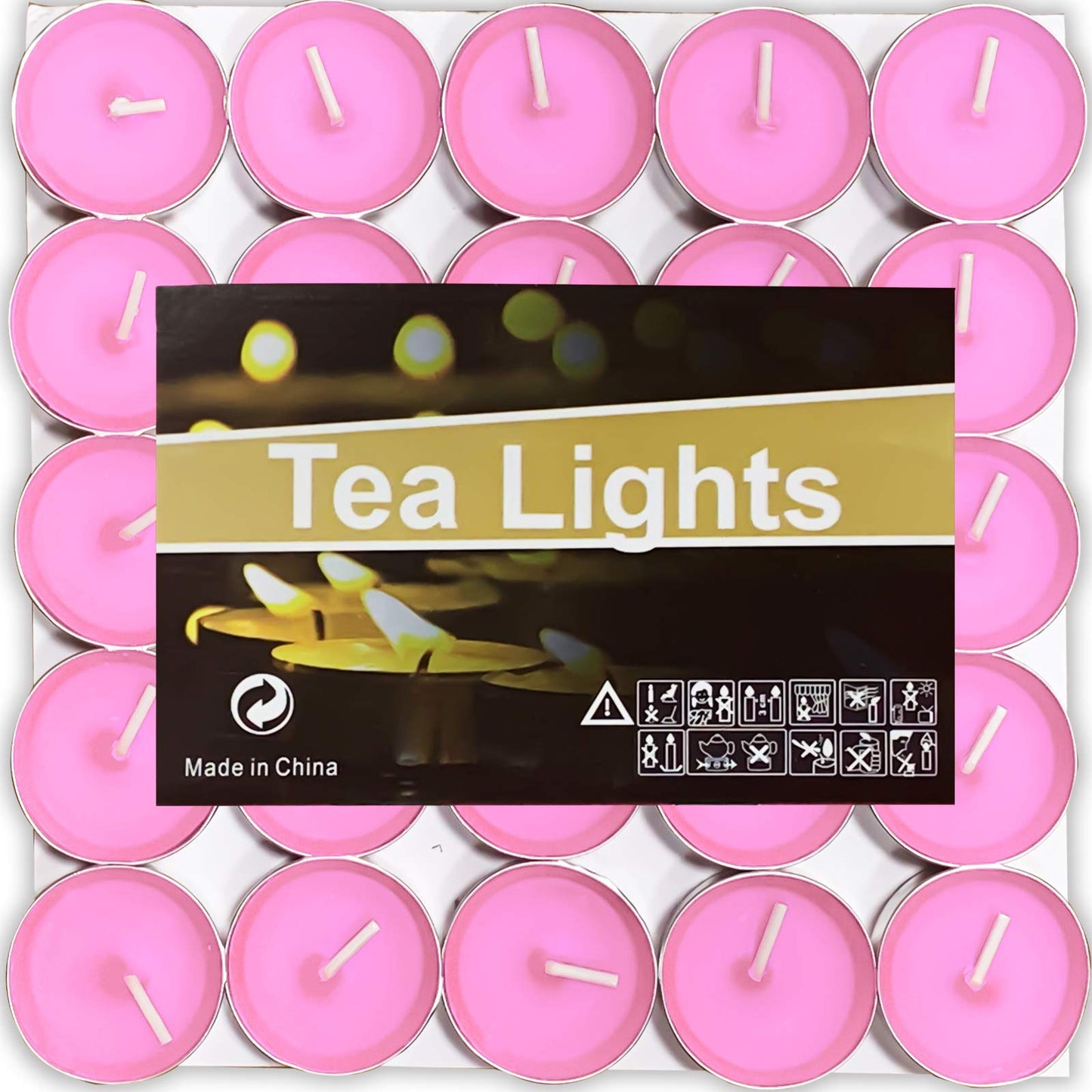 OUO Tea Lights - 50 Pack Smokeless, Dripless & Long Lasting Mini Tealight Candles for Mood, Dinners, Parties, Home Decoration, Wedding, Crafts (Pink)