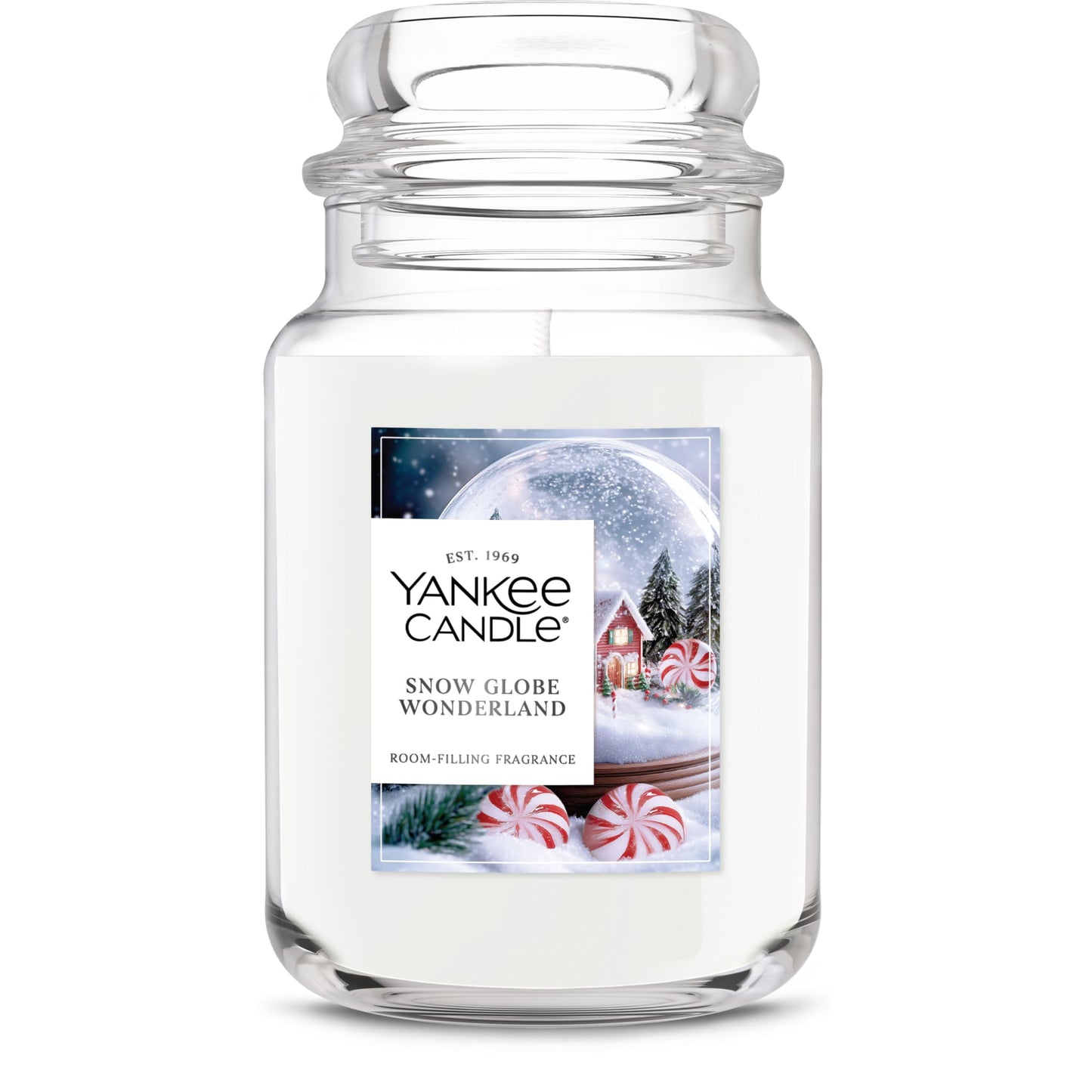 Yankee Candle Snow Globe Wonderland, Christmas Scented Candle, 22oz Large Jar with up to 150 Hour Burn Time, Giftable
