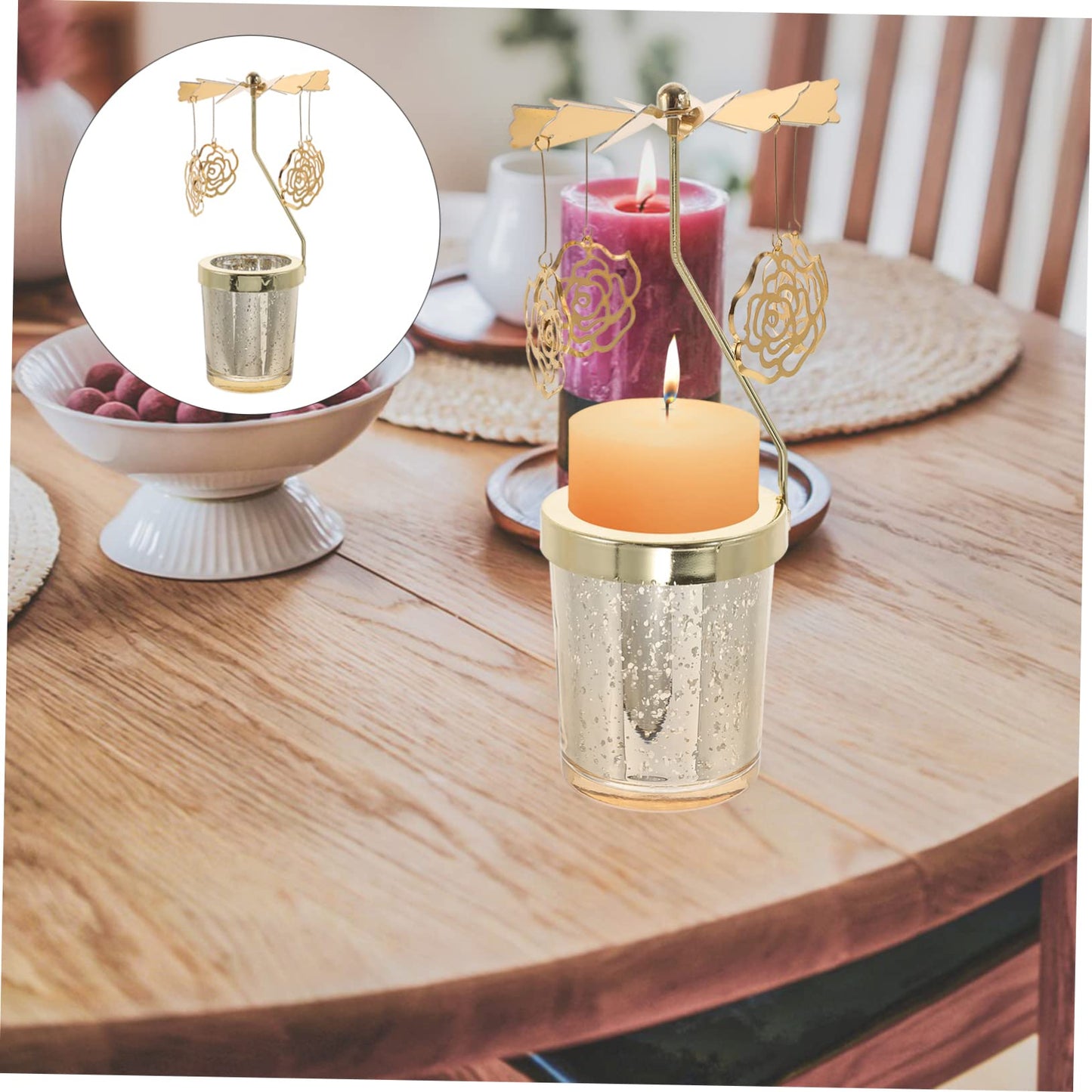 Ciieeo 2pcs Rotating Candlestick Holder Chic Metal Design for Parties and Celebrations for Valentine Day Christmas Birthdays Lightweight and Compact Decorative Candle Stand