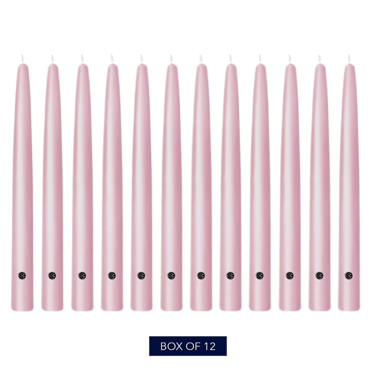 Colonial Candle Unscented Taper Candle, Handipt Collection, Persian Pink, 12 in, Pack of 12 - Up to 10 Hours Burn