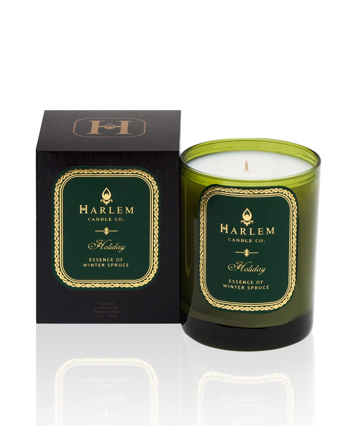 Harlem Candle Co. Holiday Luxury Candle, 11 oz Glass Jar, Double Wick, Soy Wax, Gift Box, Wild Berry, Rose, Absinthe, Angelica, Strawberry Musk, and Birchwood, 80 Hour Burn