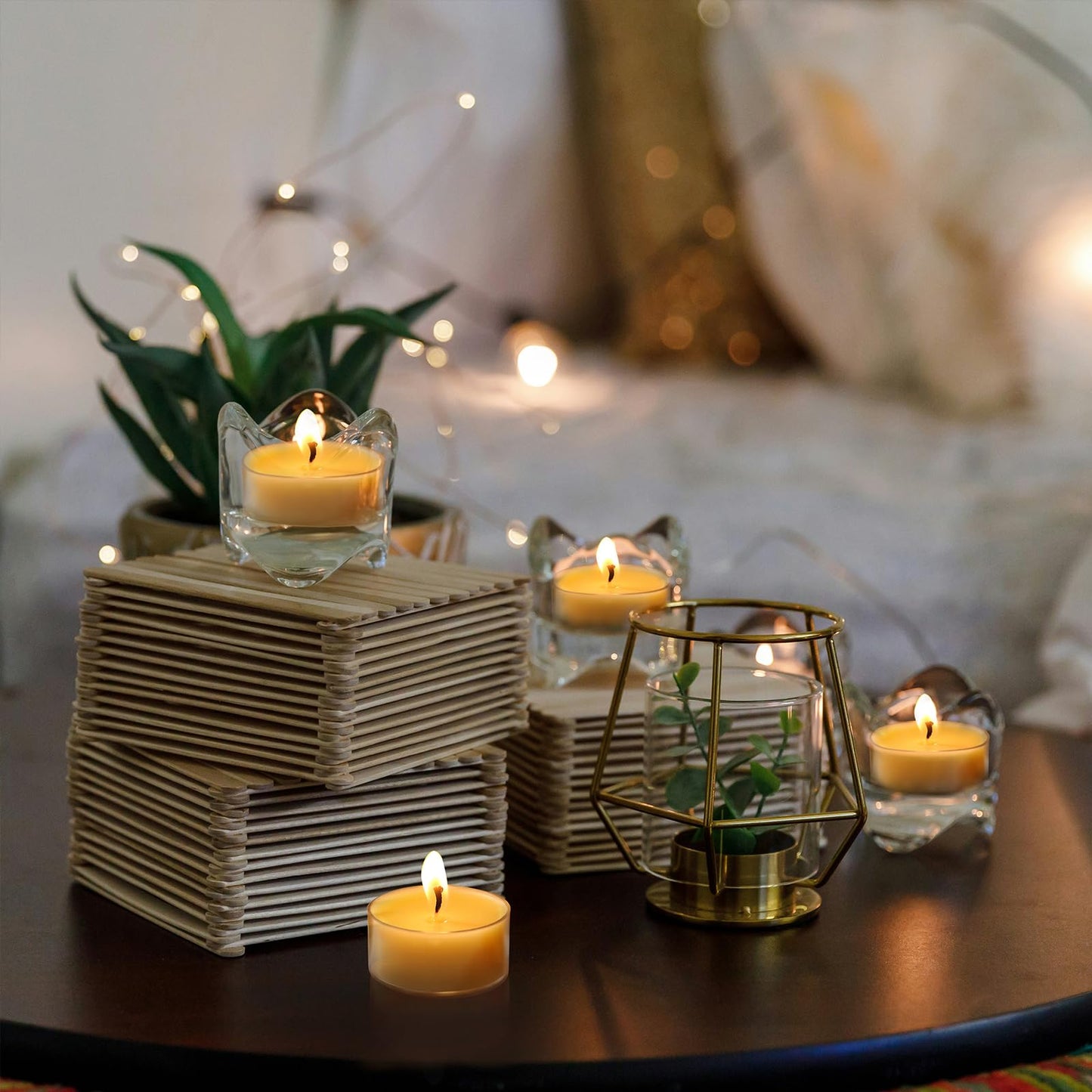 Beeswax Tealight Candles, Natural Beeswax Candles Bulk (4-5 Hour Burn), Handmade Organic Tea Lights, Honey Aroma Pure Beeswax Tea Candle, 25 Packs