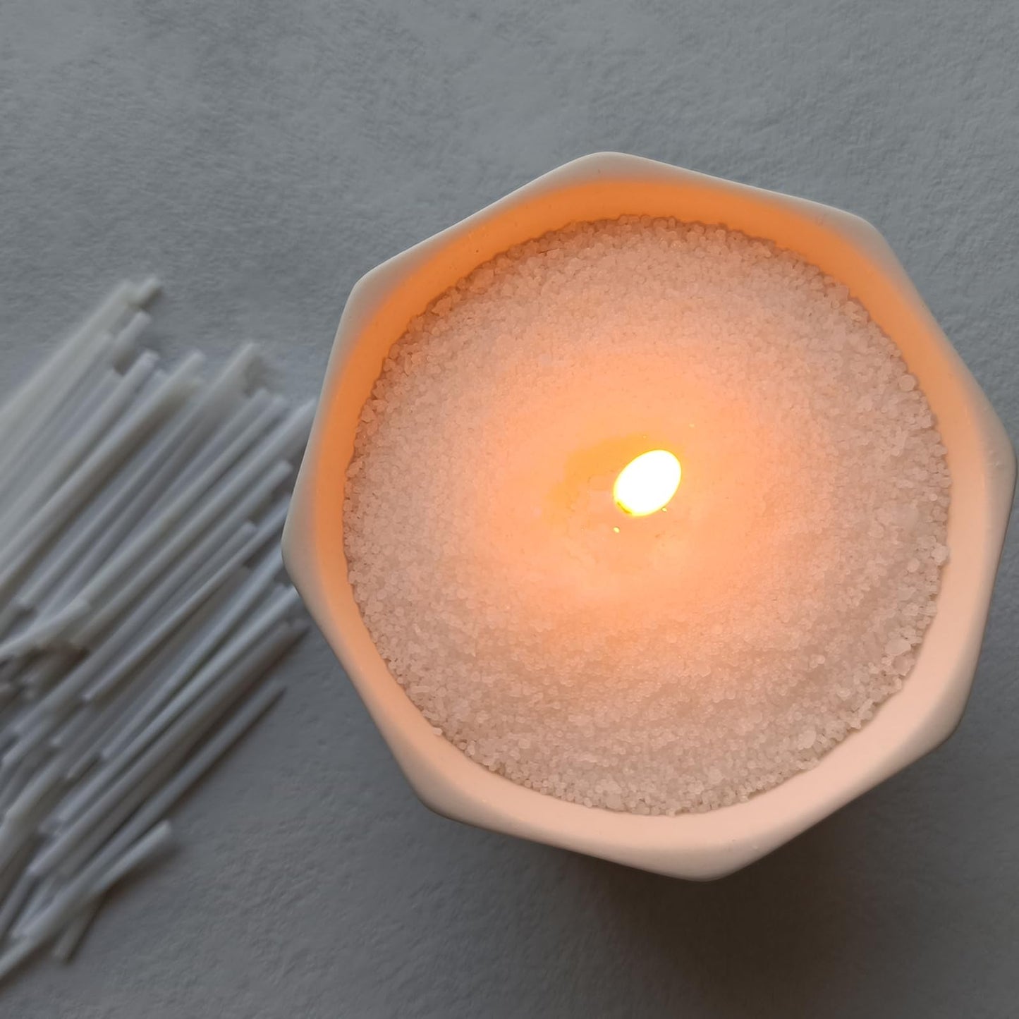 Pearled Candle Cotton Wicks 50-Pack for Sand Candles Making - 2Inch Metal-Free and Lead-Free Refill Sand Wax Wick for Candle Making DIY (White)