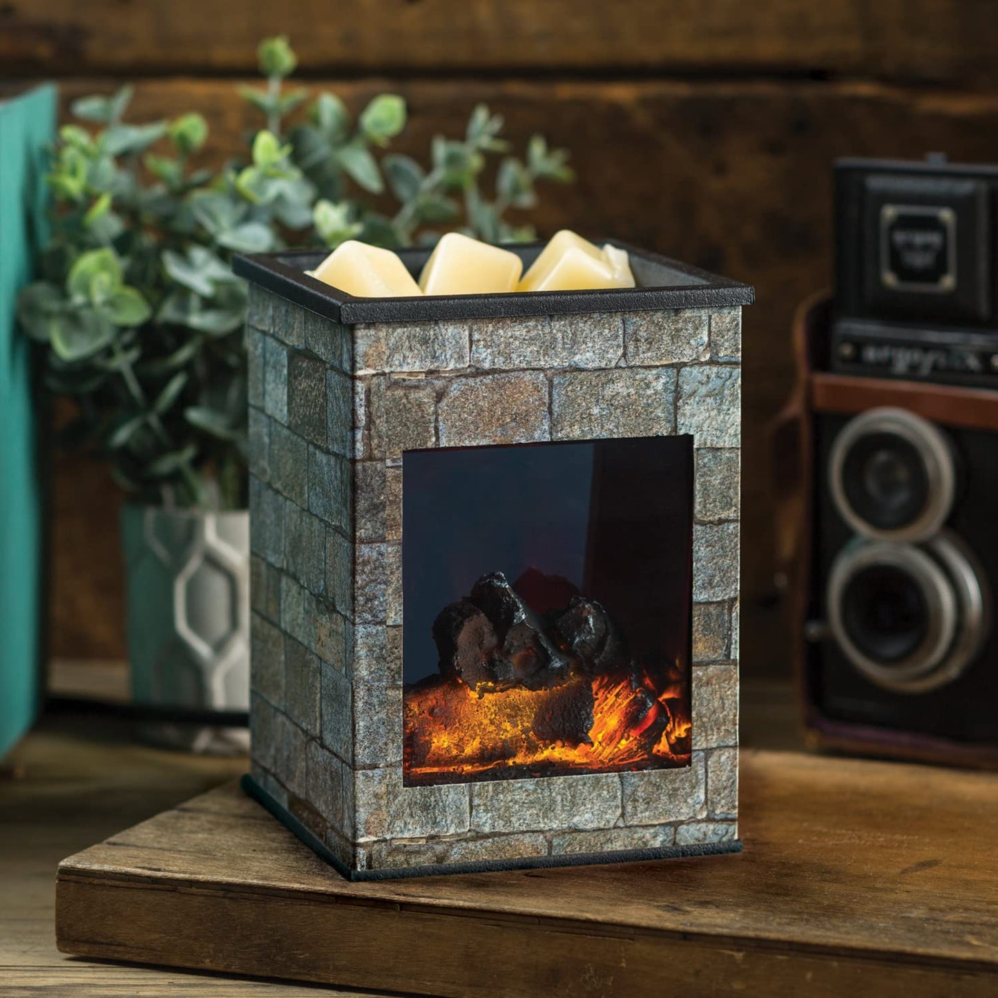 Candle Warmers ETC. Illumination Fragrance Warmer- Light-Up Warmer for Warming Scented Candle Wax Melts and Tarts or to Freshen Room, Grey Hearthstone
