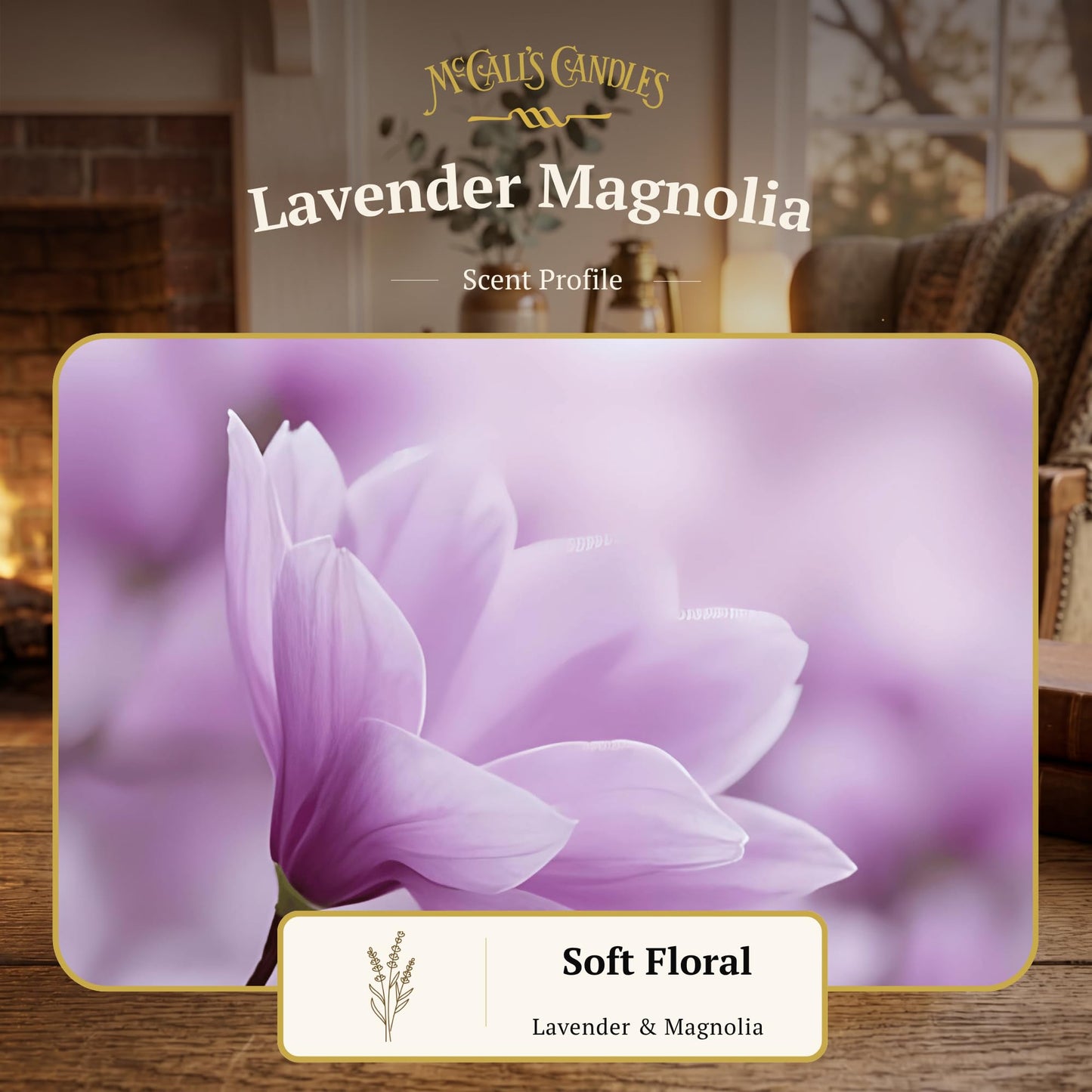 McCall’s Candles | Lavender Magnolia | 16 oz Scented Candle | USA-Poured | Vintage Rustic Jar with Carrying Handle | Soft Lavender & Magnolia Floral Fragrance