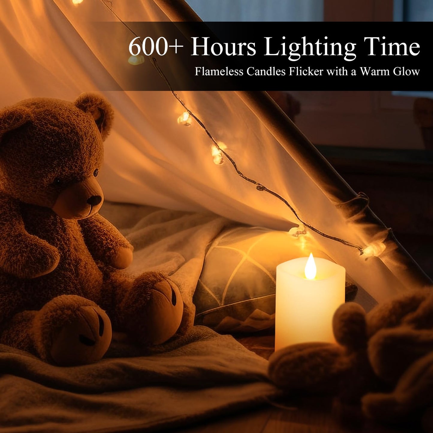 milysoek 3x4 Flickering Flameless Candles Set of 1,Real Wax Pillar LED Candles with Battery,with Timer,4 inch Flameless Candles with Remote,for Christmas/Halloween/Party/Wedding,Ivory