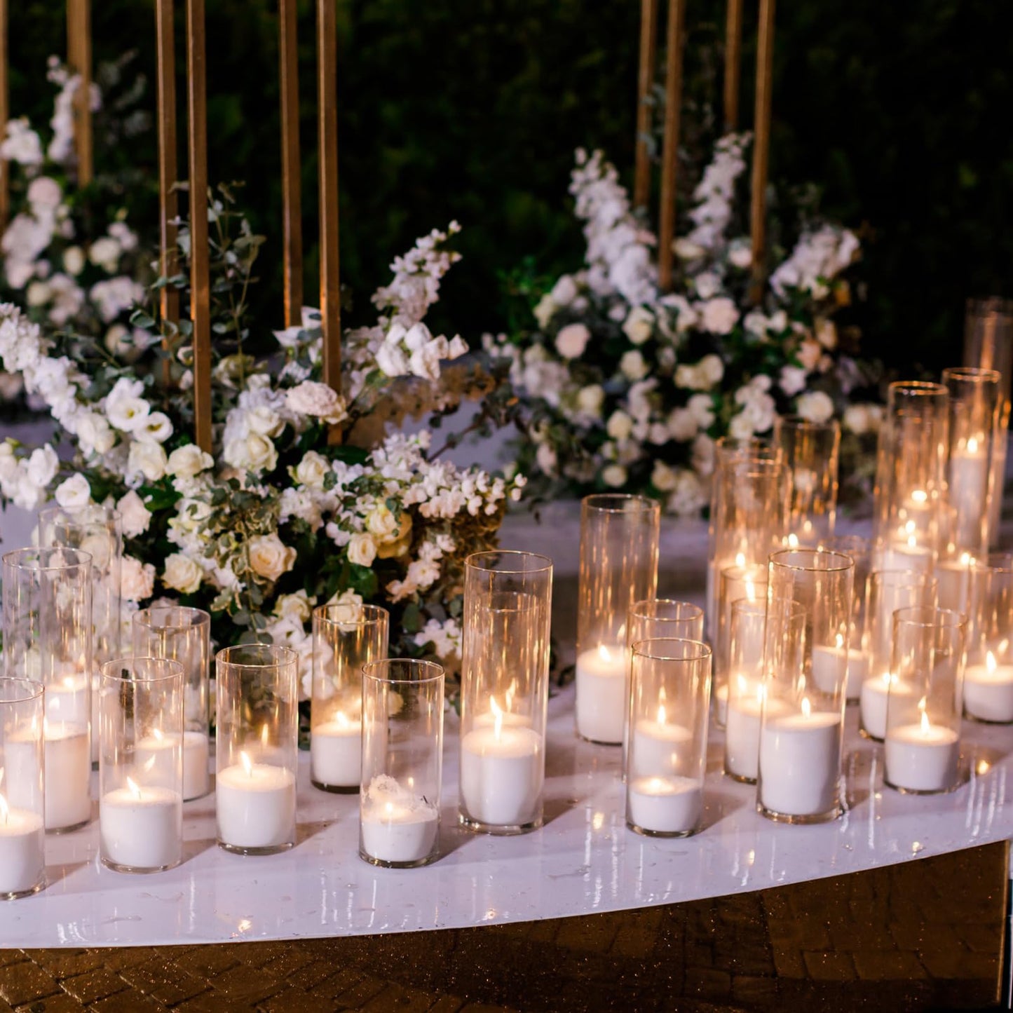 Didaey 6 Pcs Thin Cylinder Vases Set for Centerpieces 2.5'' Diameter 2mm Thickness Clear Glass Vase Hurricane Floating Candle Holder for Wedding Table Decoration (2.5'' X 5'',6'',8'')