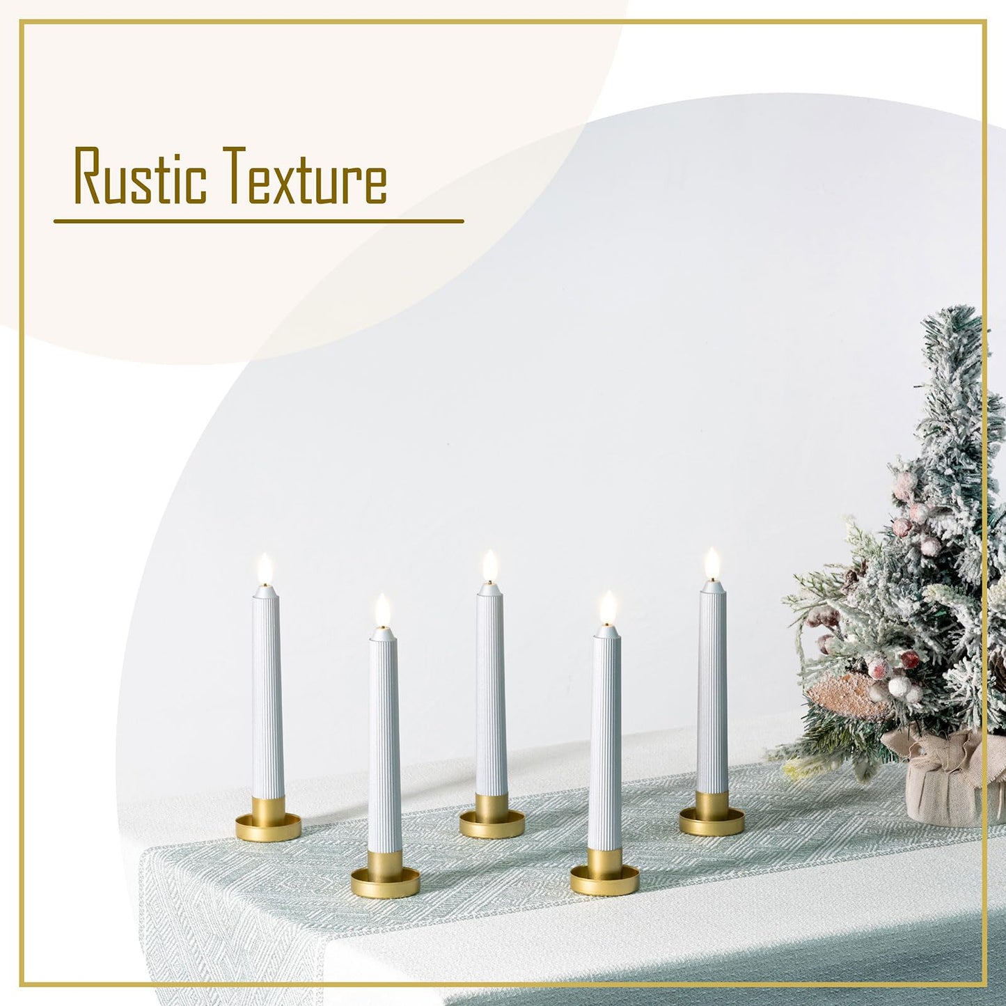 Smtyle Gold Minimalist Candlestick Holders Set of 5 Simple and Stylish Candle Holder Centerpiece for Taper Candles and Candlesticks