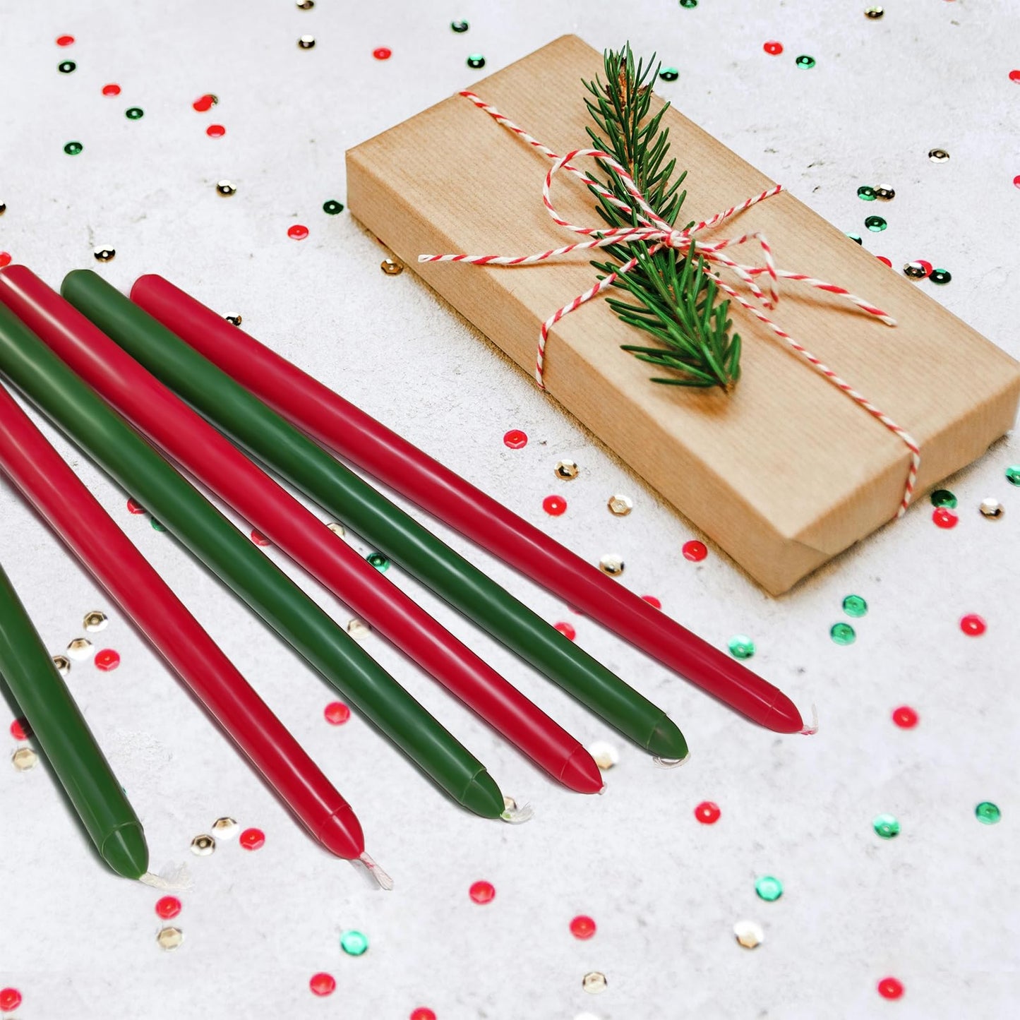 Christmas Taper Candles Unscented Tapered Candlesticks Red Candle Sticks for Table Centerpiece Kitchen Home Porch Patio Decor