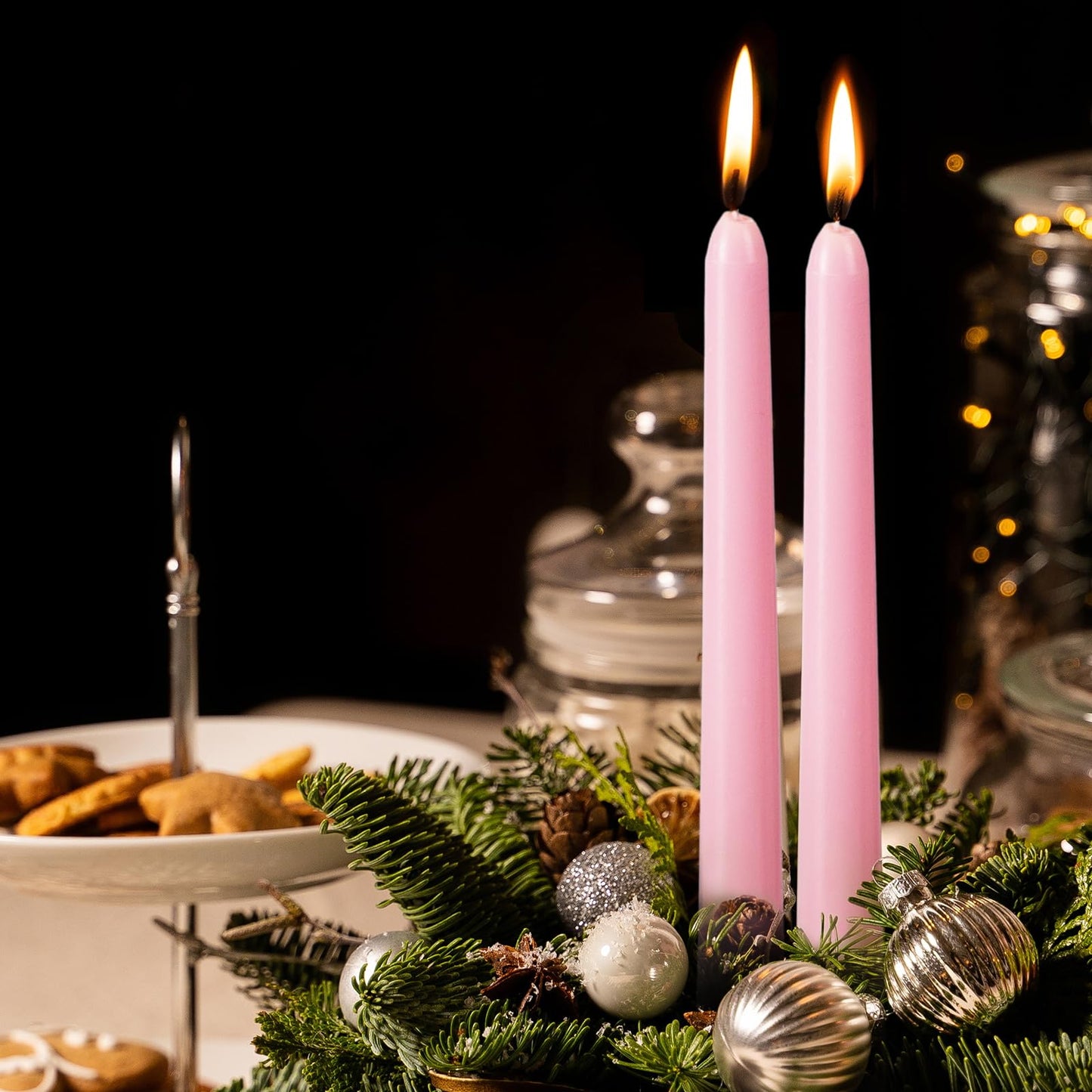KONNI 0.87×10 Inch Pink Taper Candles, Unscented and Smokeless Tall Candlesticks, 10 Pack Tapered Candles with Cotton Wicks, Long Burning, Ideal for Weddings, Dinner Parties, and Home Décor