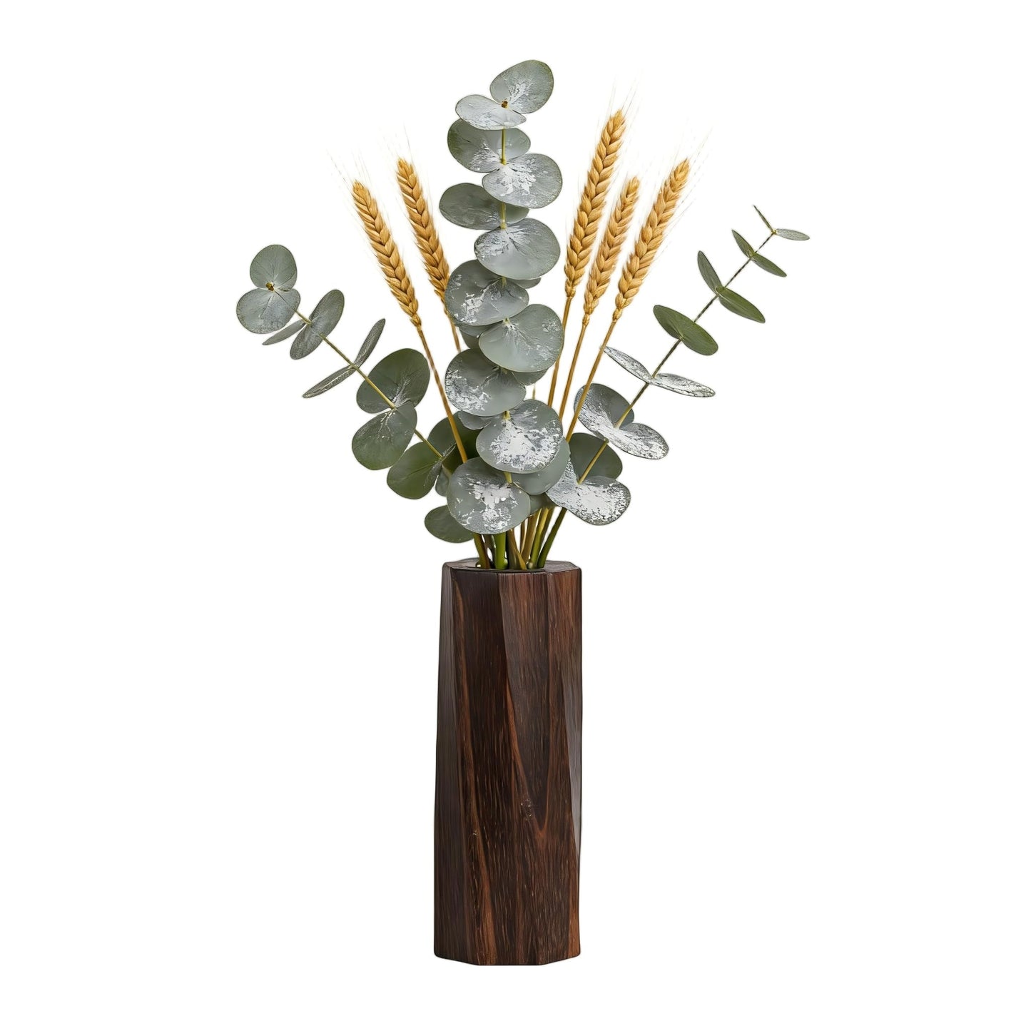 Handmade Eco-Friendly Wooden Vase Set - Natural Solid Paulownia Wood Vases for Home Decor, DIY Hand-Painted Design, Unbreakable Decorative Gift Set (7”, 10”, 12”)