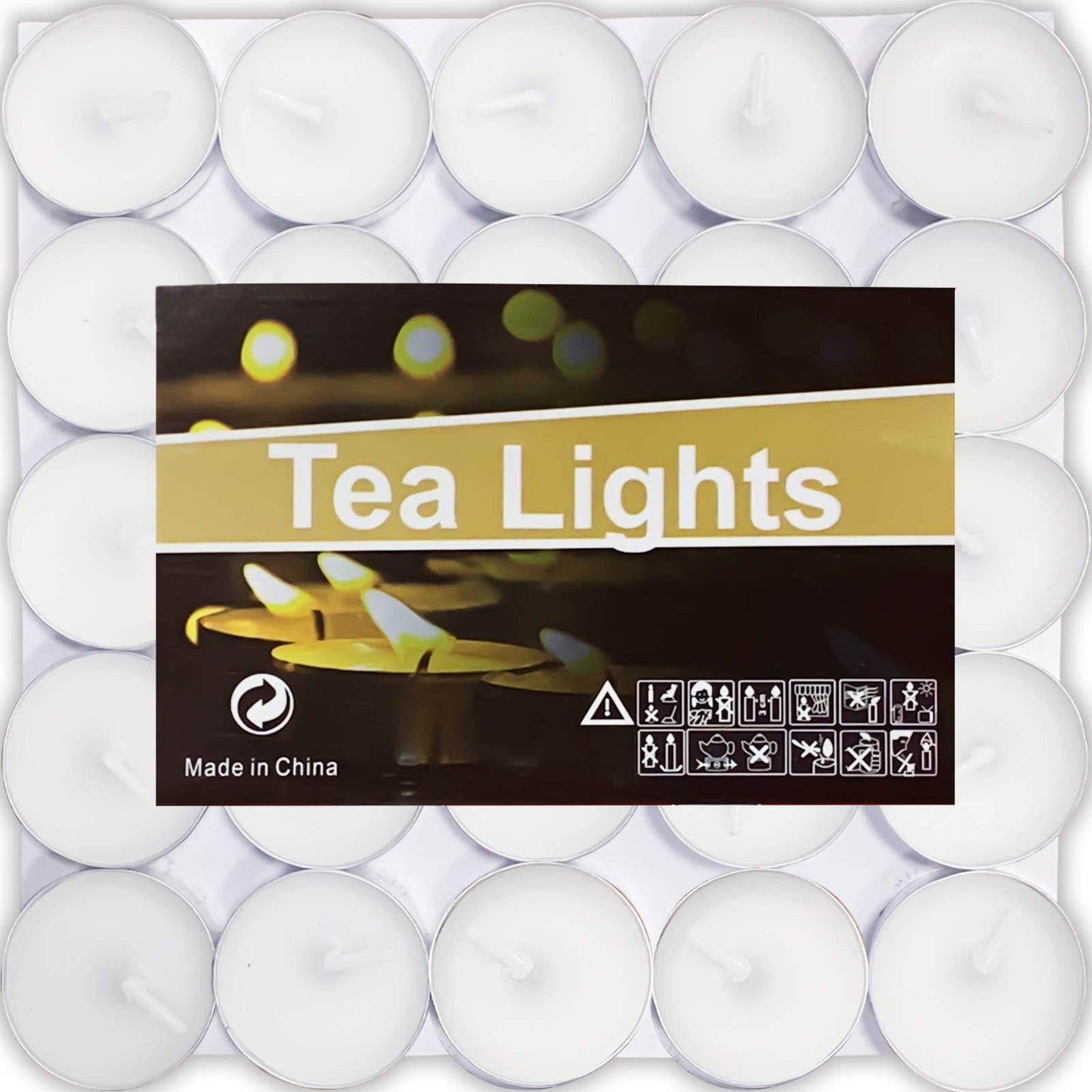 OUO Tea Lights - 50 Pack Smokeless, Dripless & Long Lasting Mini Tealight Candles for Mood, Dinners, Parties, Home Decoration, Wedding, Crafts (White)