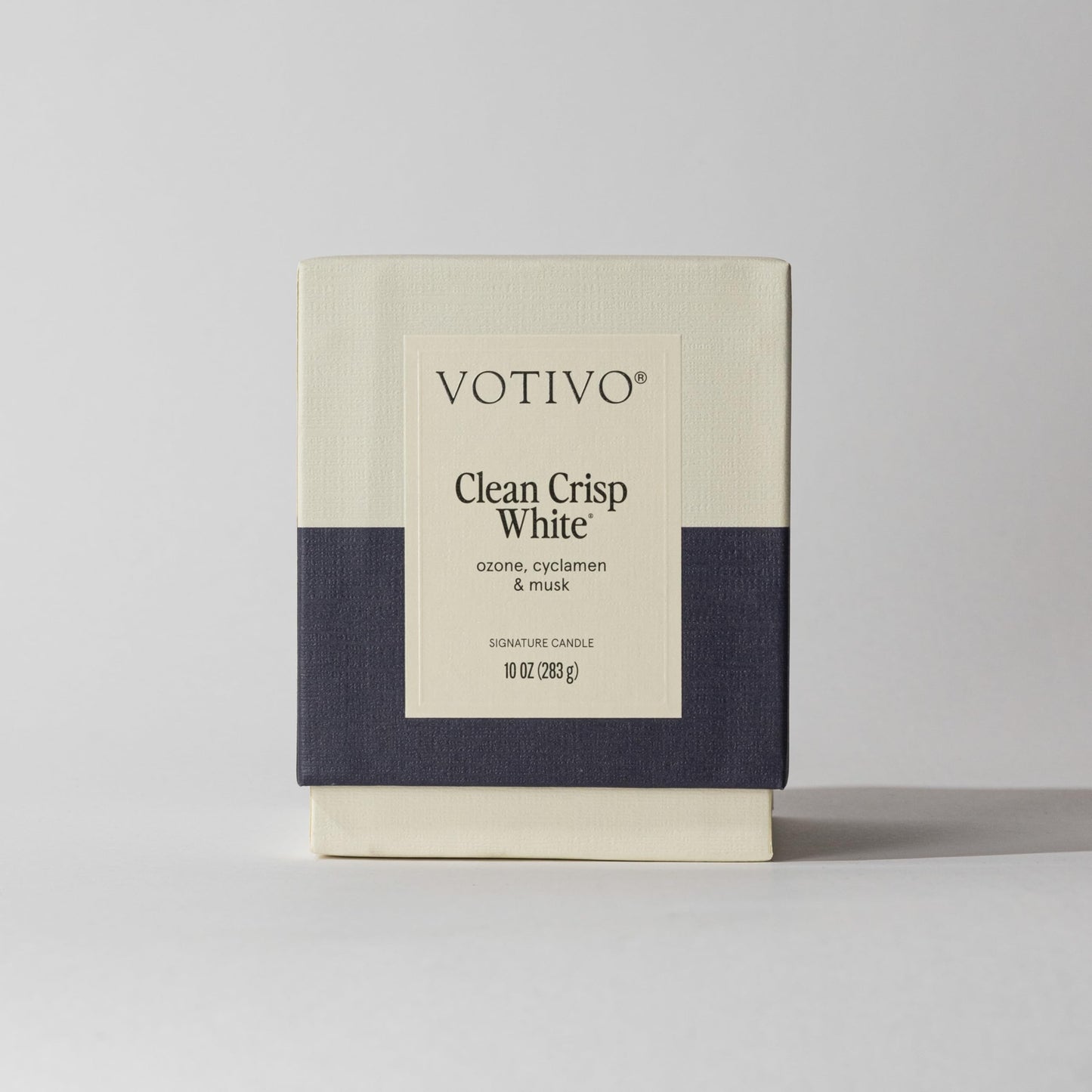 Votivo Clean Crisp White 10 oz Signature Candle | Soy Wax Blend | Luxurious Cotton Scent | Luxury Glass Jar Scented Candle & Box | Candles for Home Scented | Candle Gifts | Highly Scented