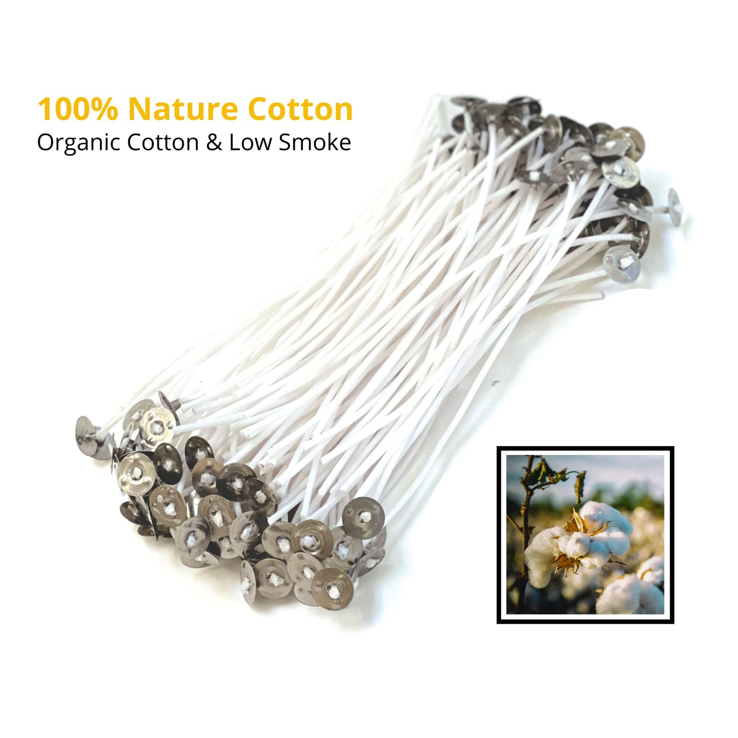 Cotton Wicks for Candle Making, Prewaxed Low Smoke Natural Candle Wicks Bulk, Gift for Makers (6 Inch, 120, Pieces)