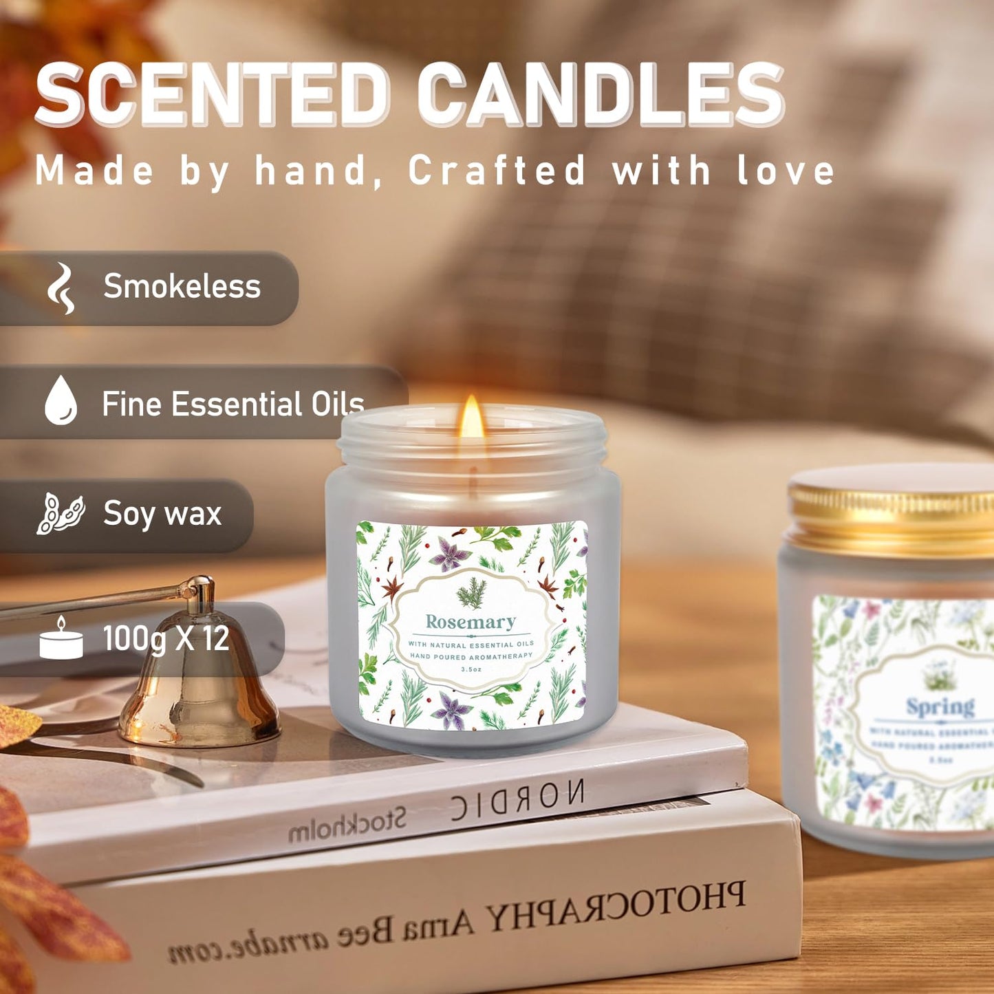 YOROXRG 24 Pack Scented Candles with Added Natural Essential Oils, 3.5oz, Suitable for Various Festivals, Parties, Yoga, and Home Scene