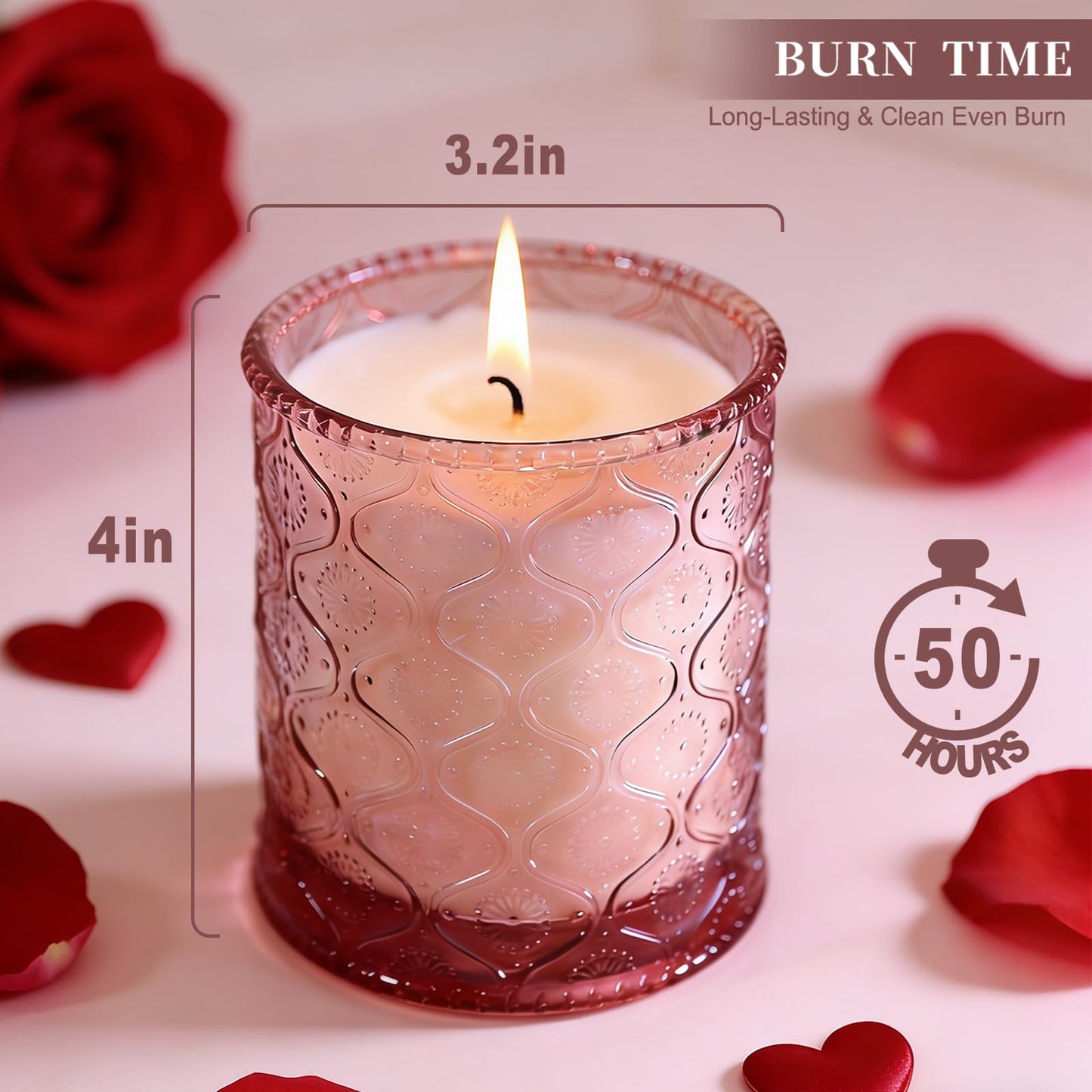 Pink Sands Scented Candle, Melon & Osmanthus Jar Candle Natural Soy Candles for Home Scented, 60 Hour Candle in Glass for Women, Friends, Family, Colleagues
