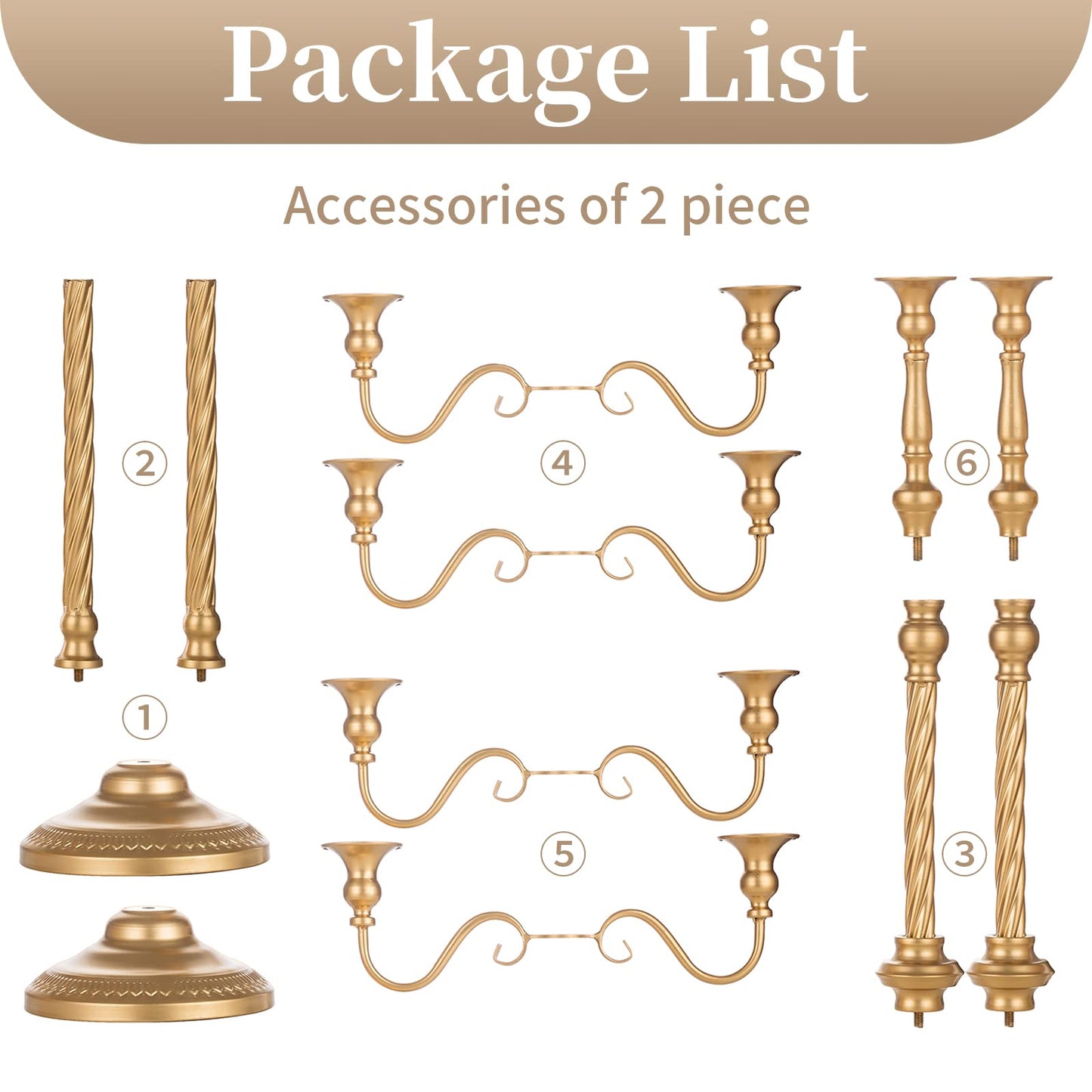 Sziqiqi Floor Candlestick Holder Gold Candelabra - 35inch Tall Candlestick Holders for Taper Candles Candle Sticks Holder Decor for Wedding Table Centerpiece Anniversary Ceremony 2pcs