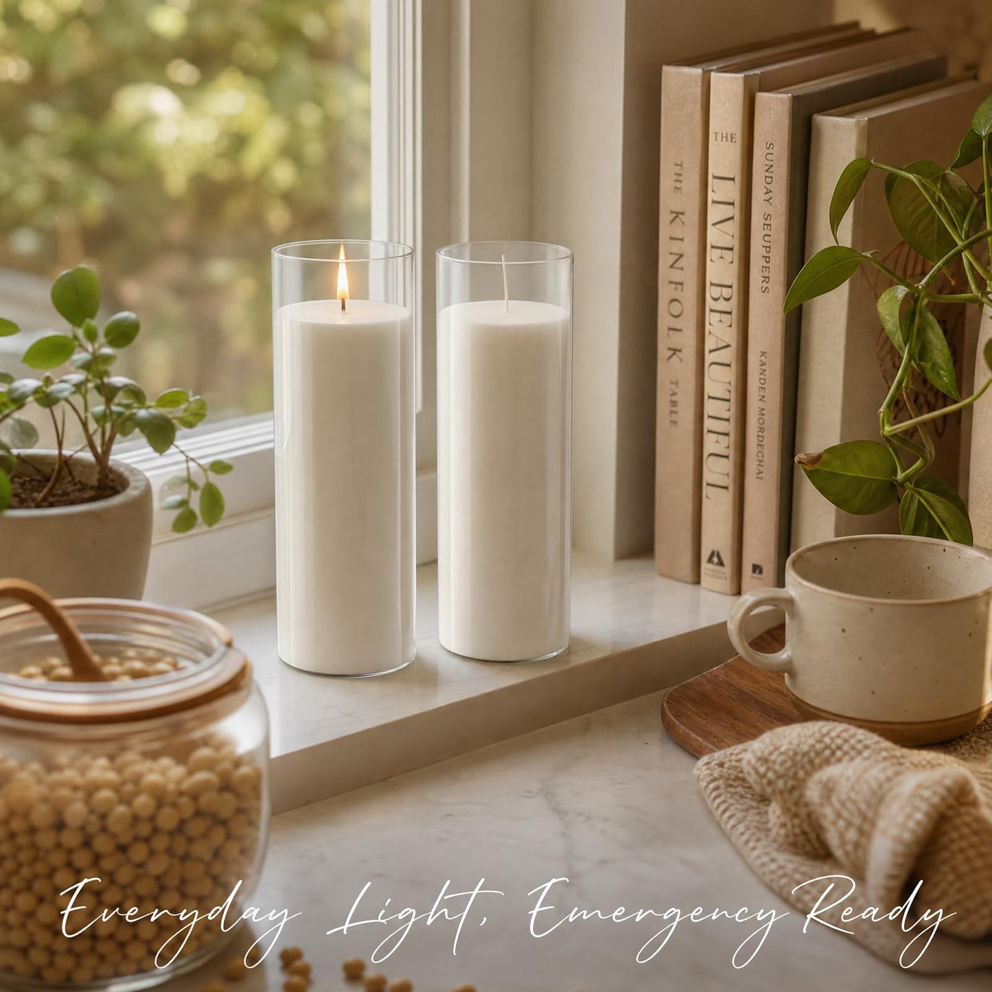 chaoxinge 2.24x7 inch White Devotional Candles in Glass Jar - 1 Piece - 120Hours – Prayer Candle - Tall Pillar Candles for Religious, Memorials, Party Decor