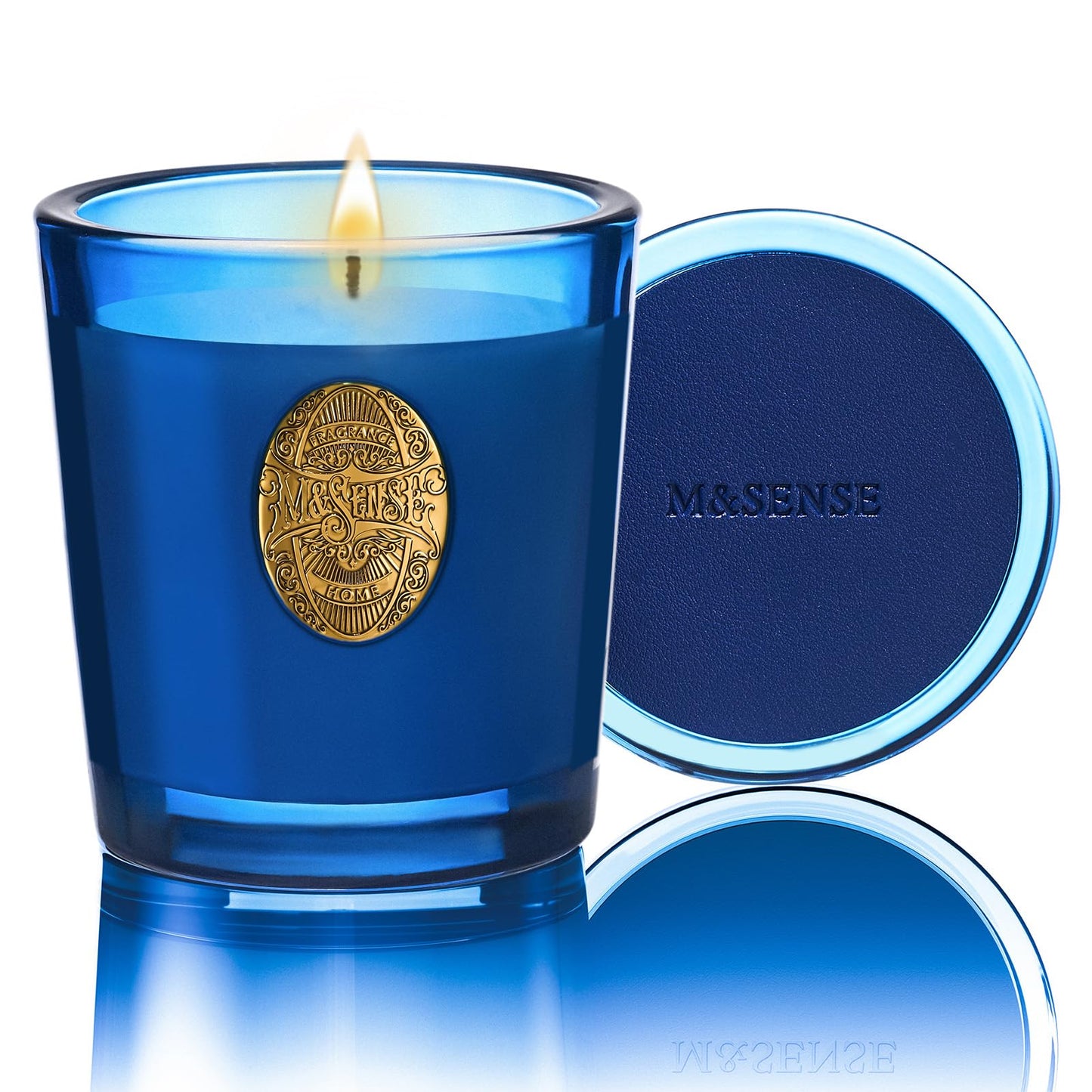 M&SENSE Natural Strong Summer Soy Candle | Summer's Night & Blue | 9.2 oz, 50H Burn Time | Luxury Scented Candle for Relaxation, Gifting, SPA
