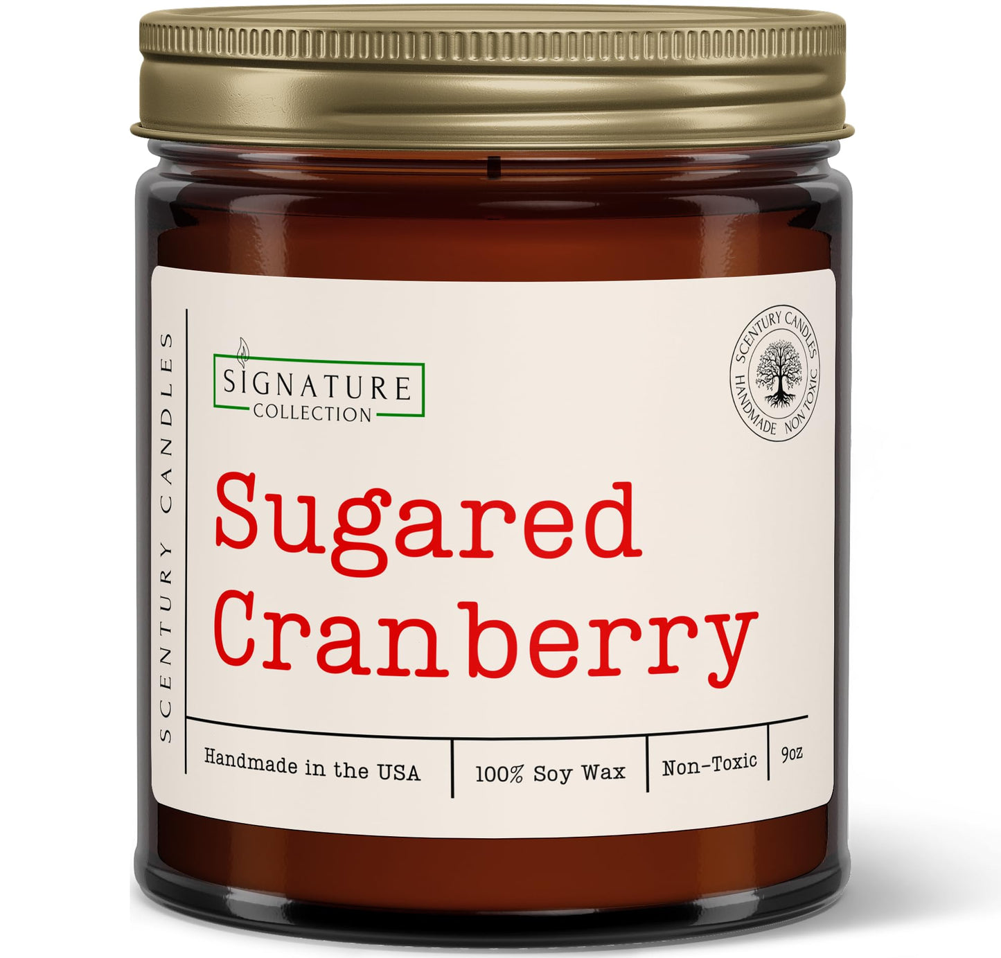 Sugared Cranberry Holiday Scented Candle, Many Scents to Choose from, All Natural Non-Toxic Soy Wax, Handmade in The USA (Sugared Cranberry)